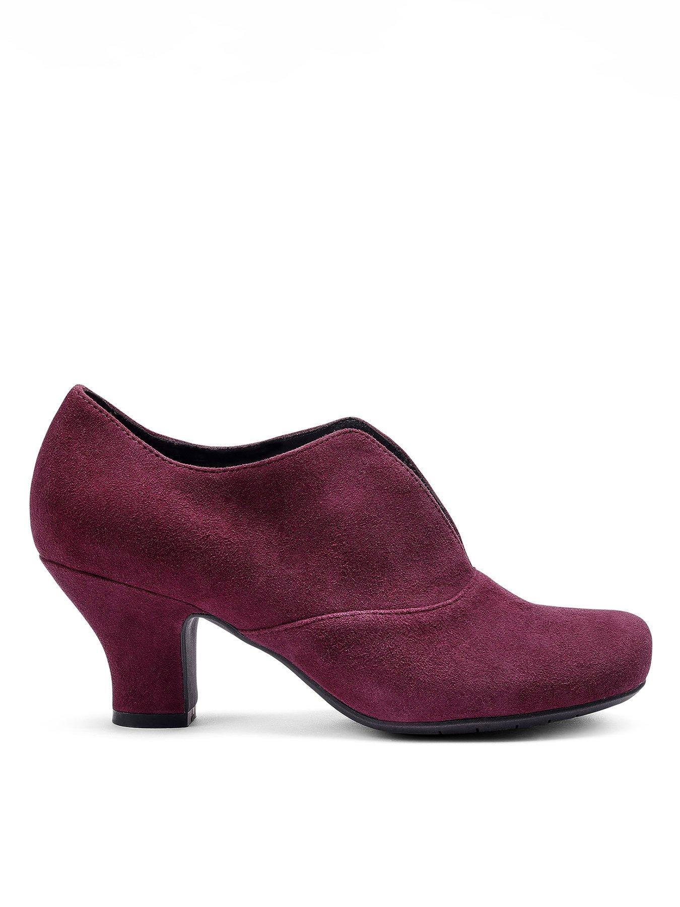 Hotter Waltz Suede Boot - Maroon