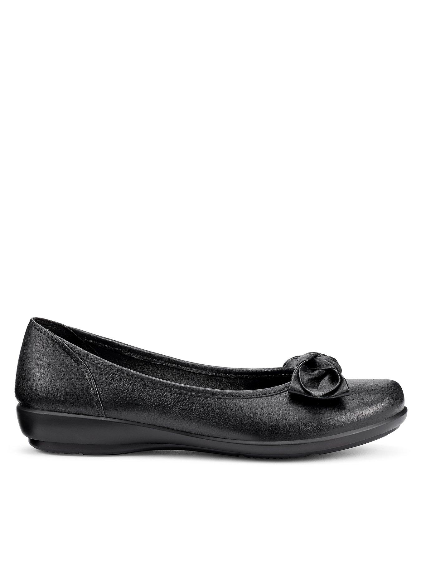 Hotter Jewel Leather Ballerina Shoe - Black