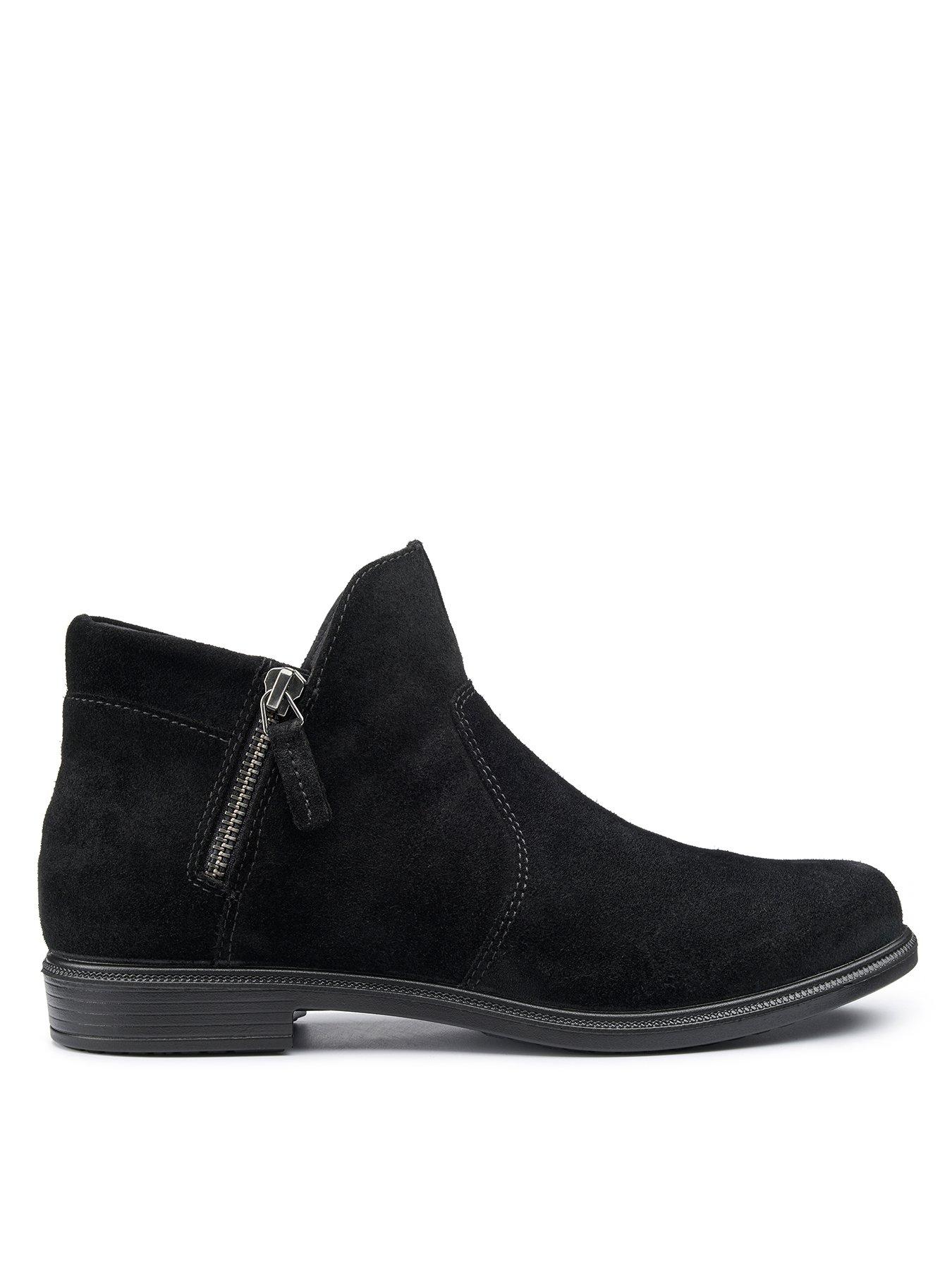 Image 1 of 5 of Hotter Ludlow Wide Fit Suede Ankle Boot - Black