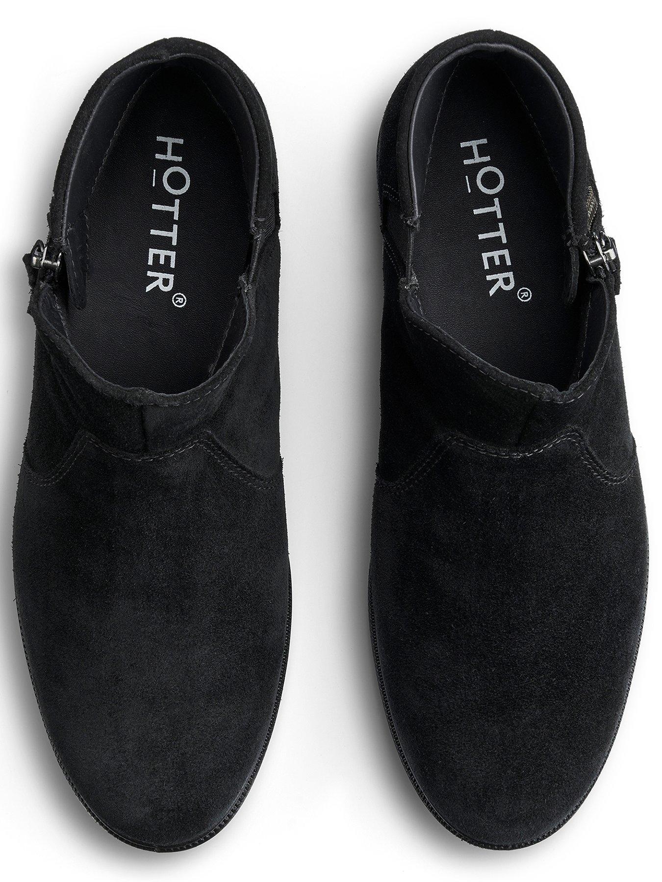 Image 4 of 5 of Hotter Ludlow Wide Fit Suede Ankle Boot - Black