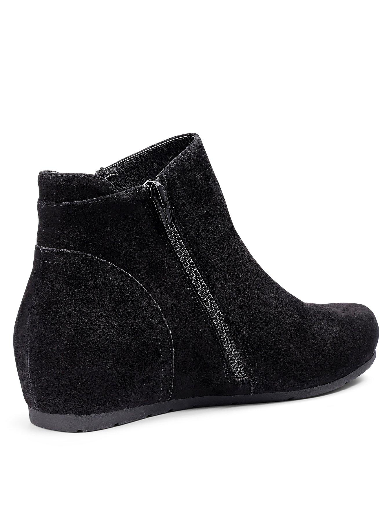 Image 3 of 4 of Hotter Avebury Suede Wedge Boot - Black