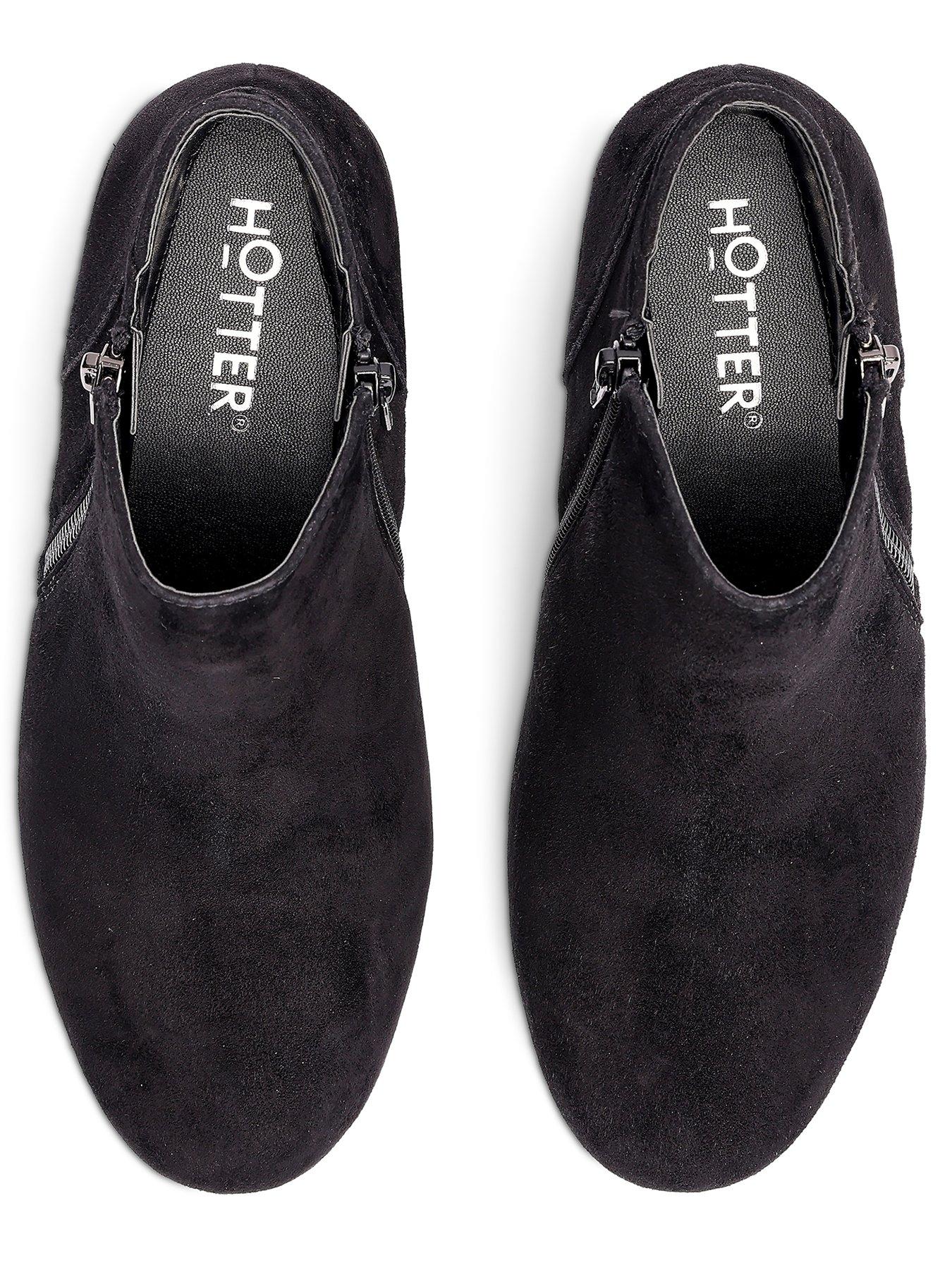 Image 4 of 4 of Hotter Avebury Suede Wedge Boot - Black