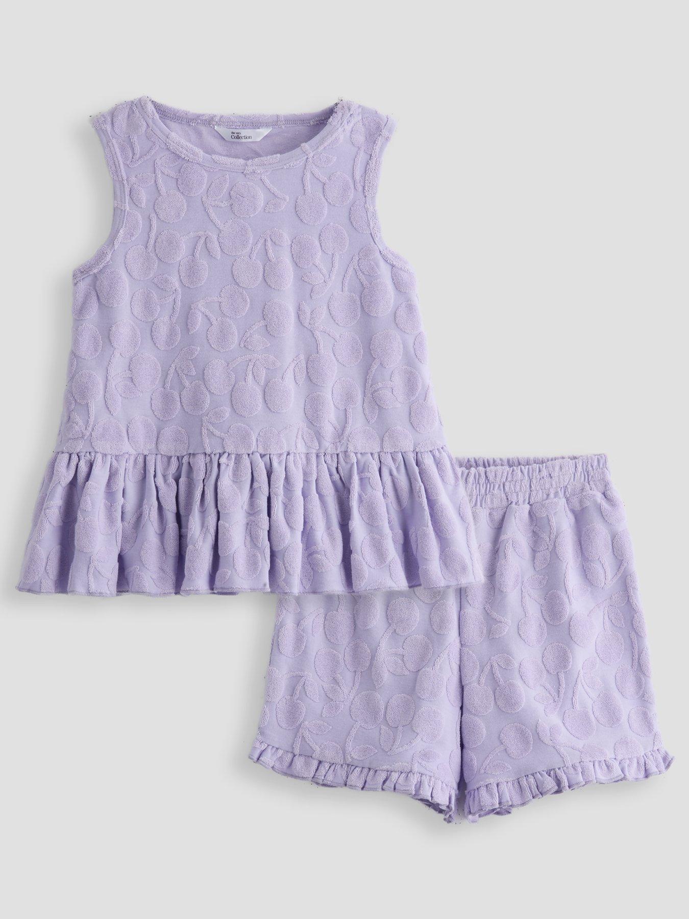 the-very-collection-girls-peplum-and-short-cherry-towelling-set-lilac