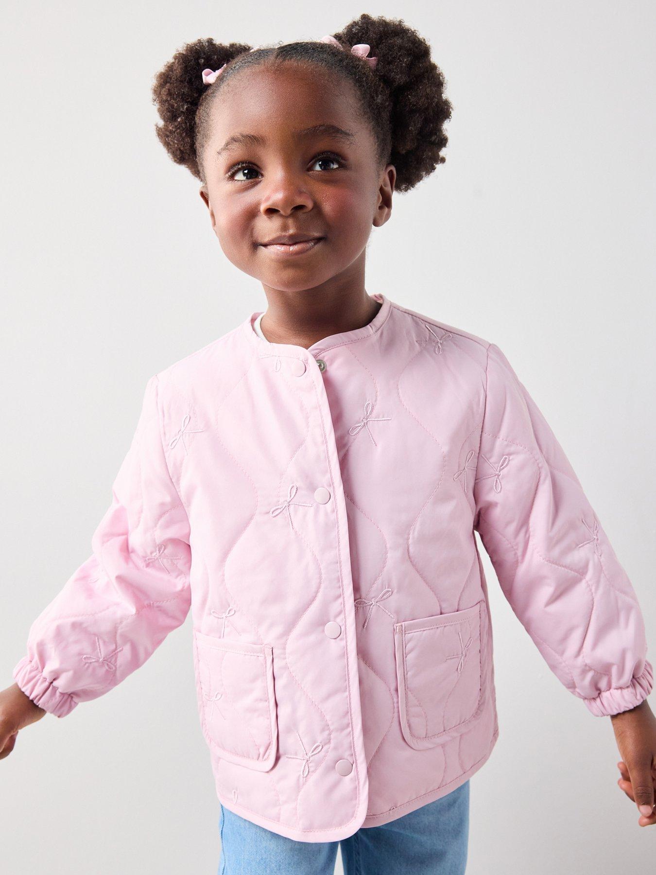 Image 1 of 5 of The Very Collection Girls Quilted Embroidered Jacket