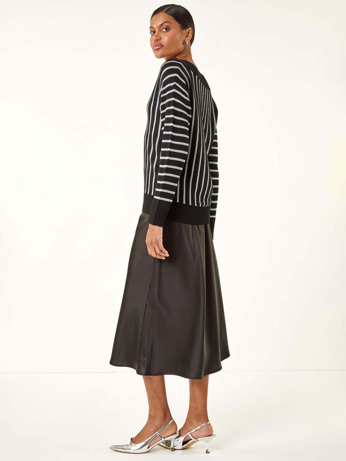 roman-metallic-stripe-knit-jumper-blackstillFront