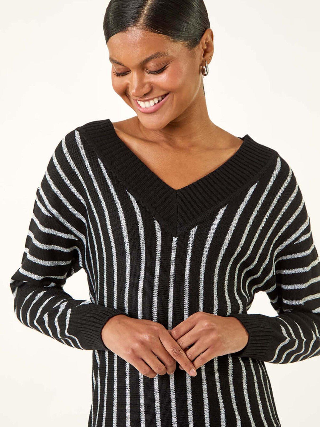 roman-metallic-stripe-knit-jumper-blackoutfit