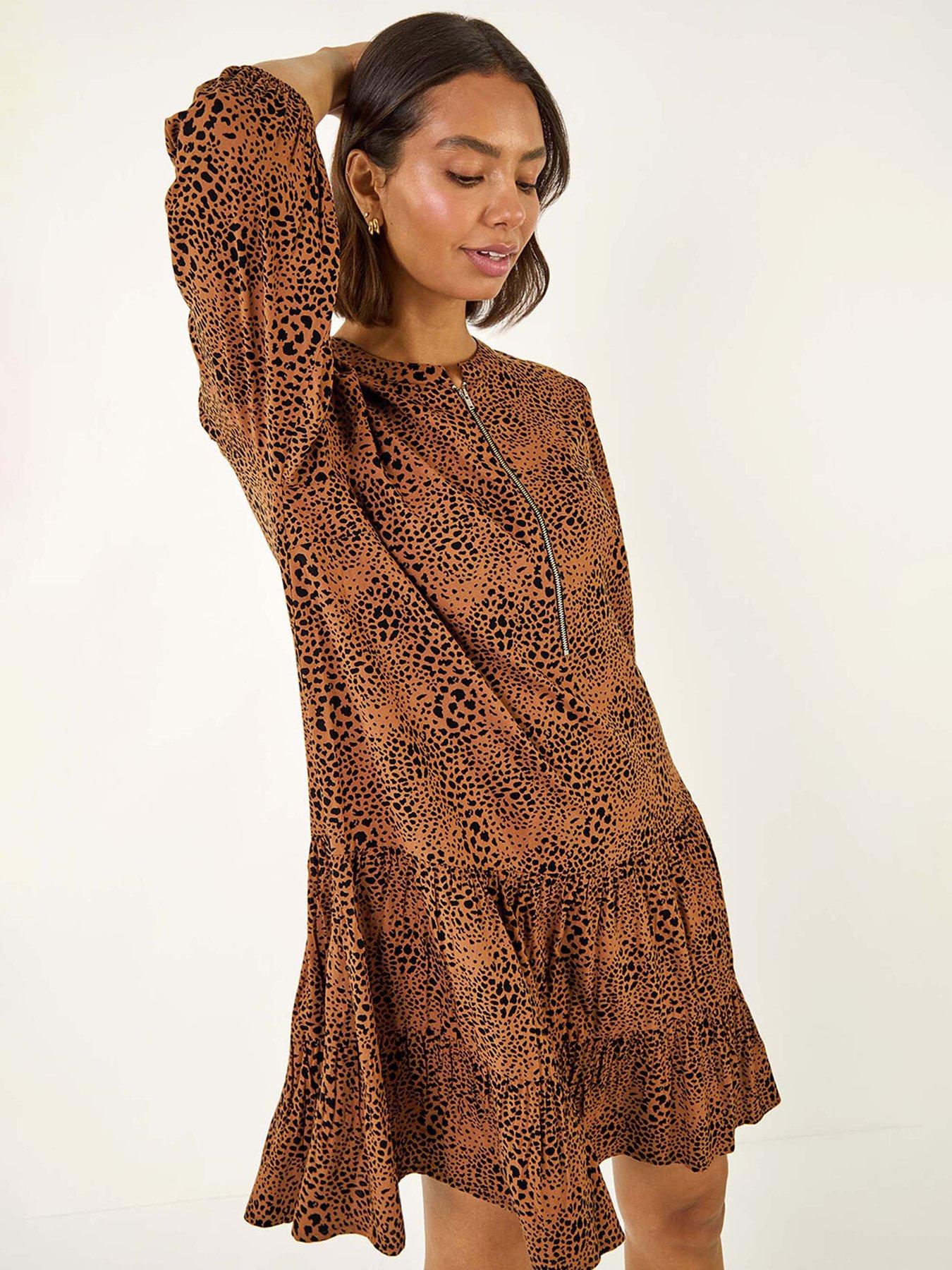 roman-spot-print-zip-front-dress-tanback