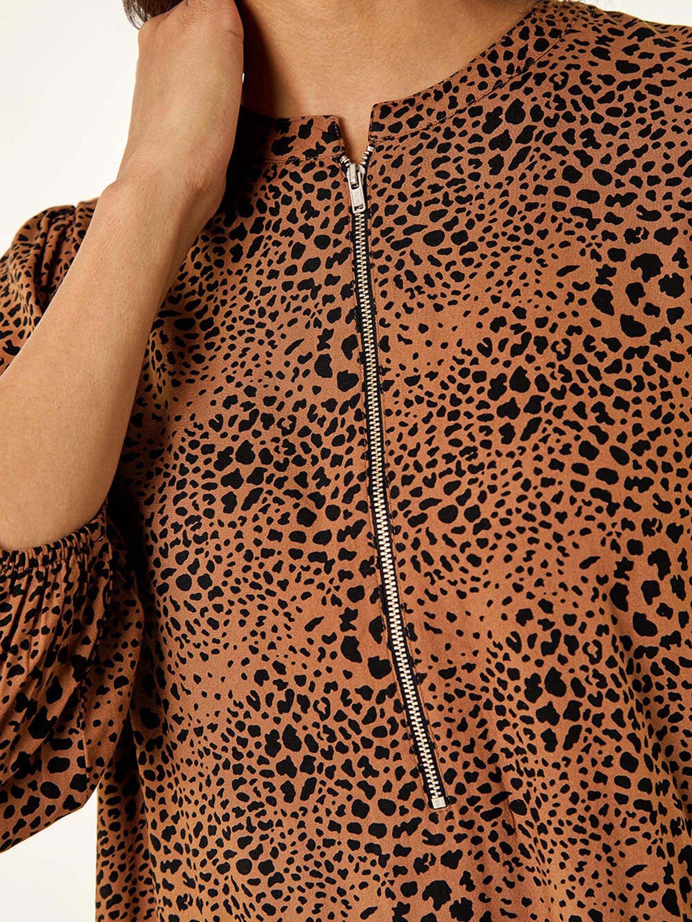 roman-spot-print-zip-front-dress-tandetail