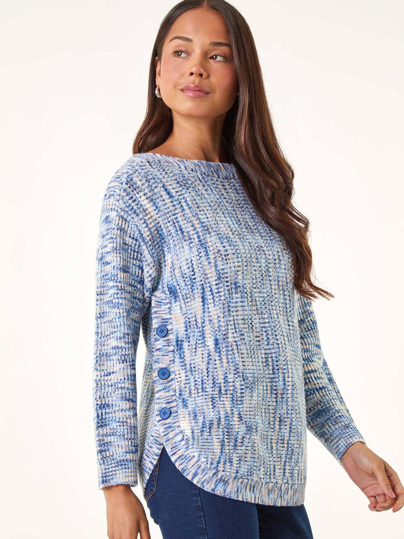Roman Petite Curve Hem Knit Jumper - Blue