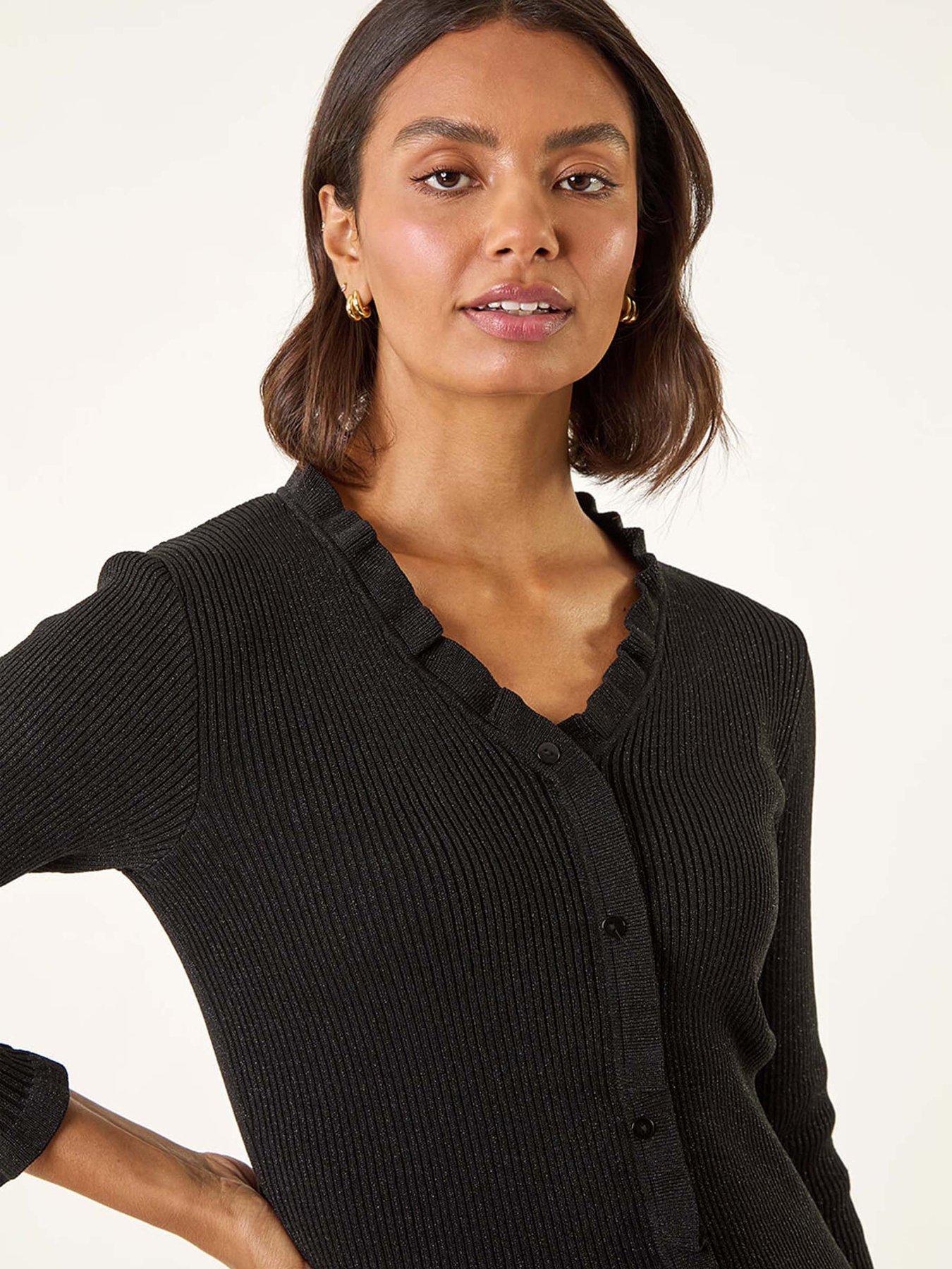 roman-v-neck-ruffle-knit-topnbsp--blackoutfit