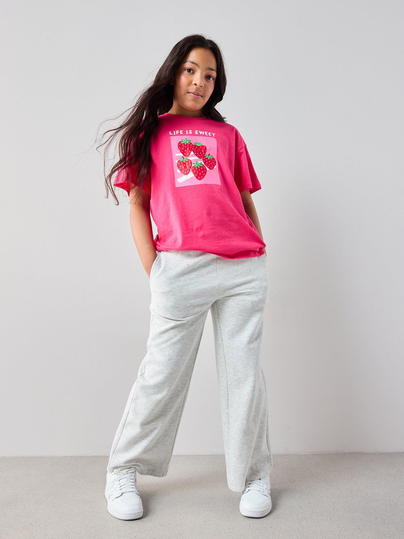 Image 3 of 6 of The Very Collection Girls Fruit Print T-shirt - Red
