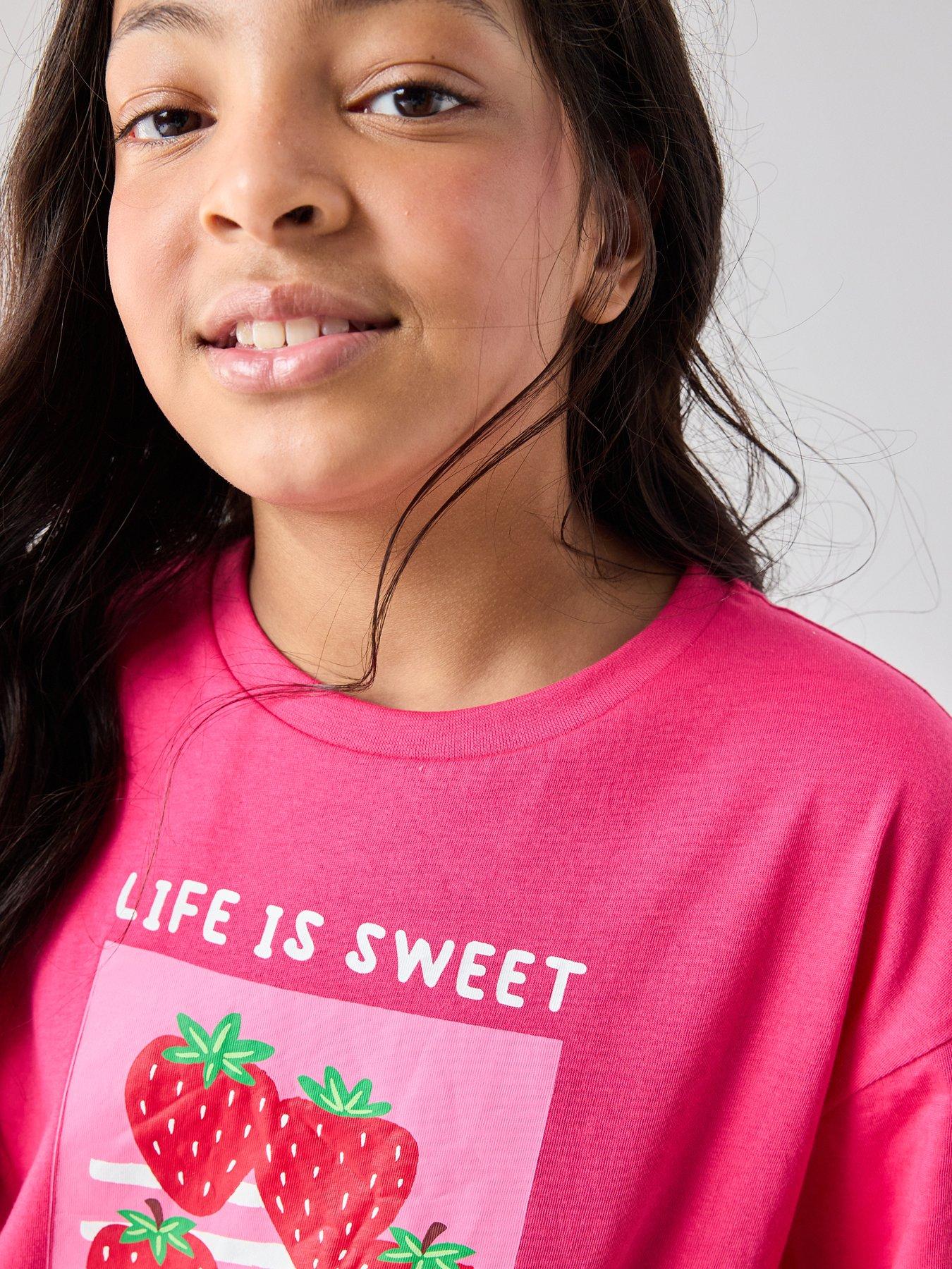 Image 4 of 6 of The Very Collection Girls Fruit Print T-shirt - Red