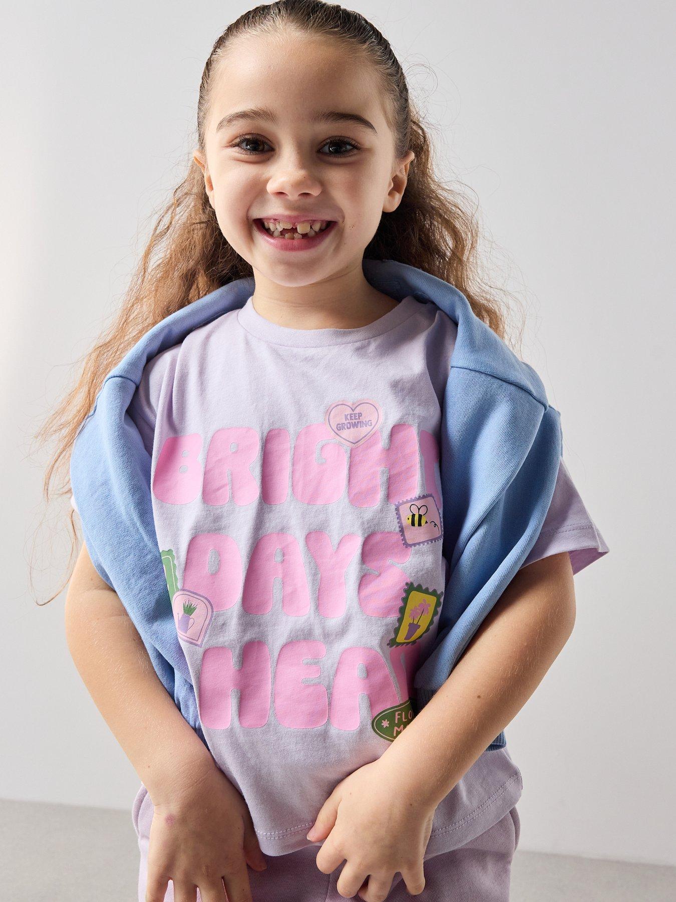 Image 6 of 6 of The Very Collection Girls Slogan Tshirt - Lilac