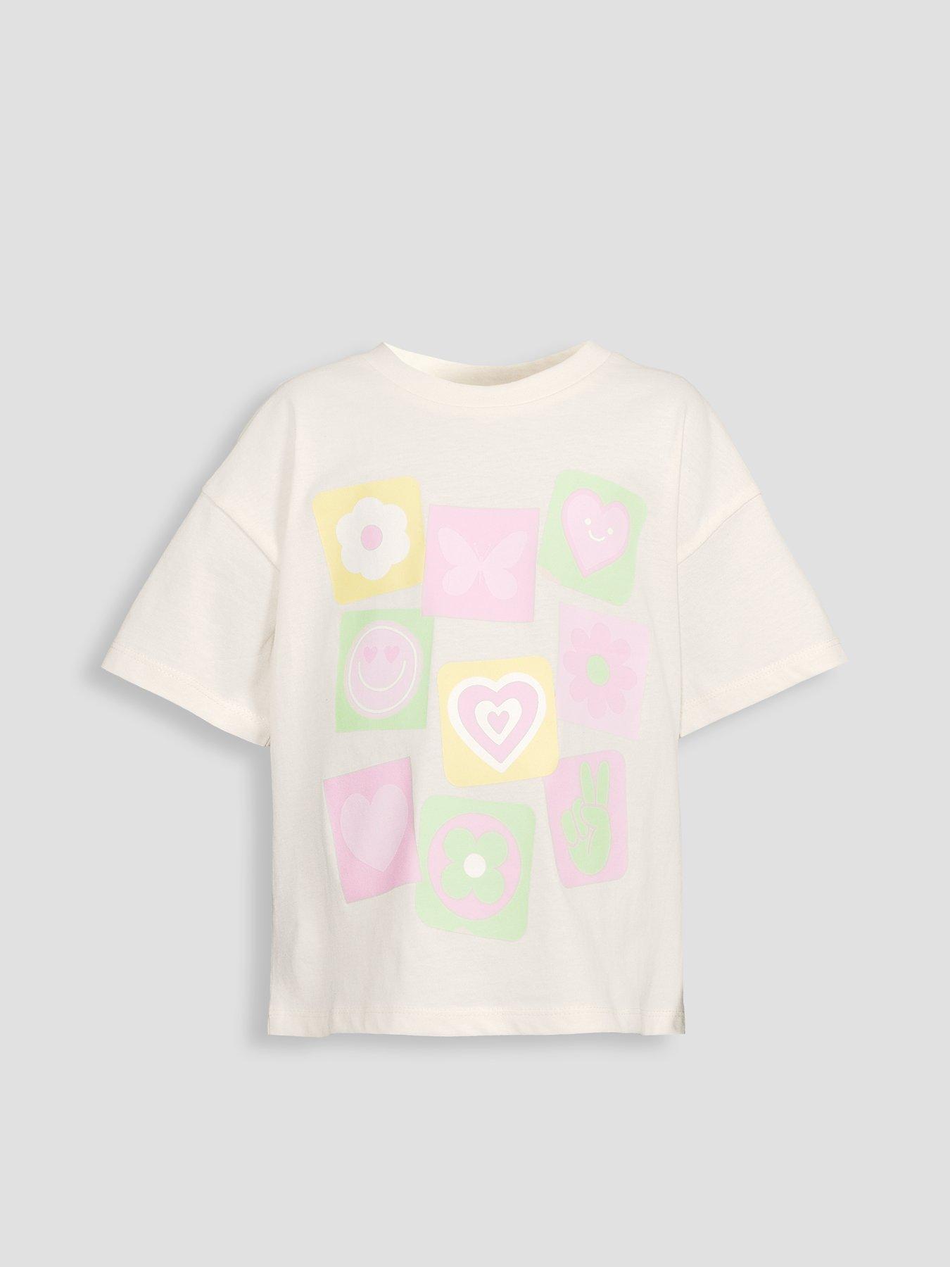 Image 7 of 7 of The Very Collection Girls Postcard Printed T-shirt - White