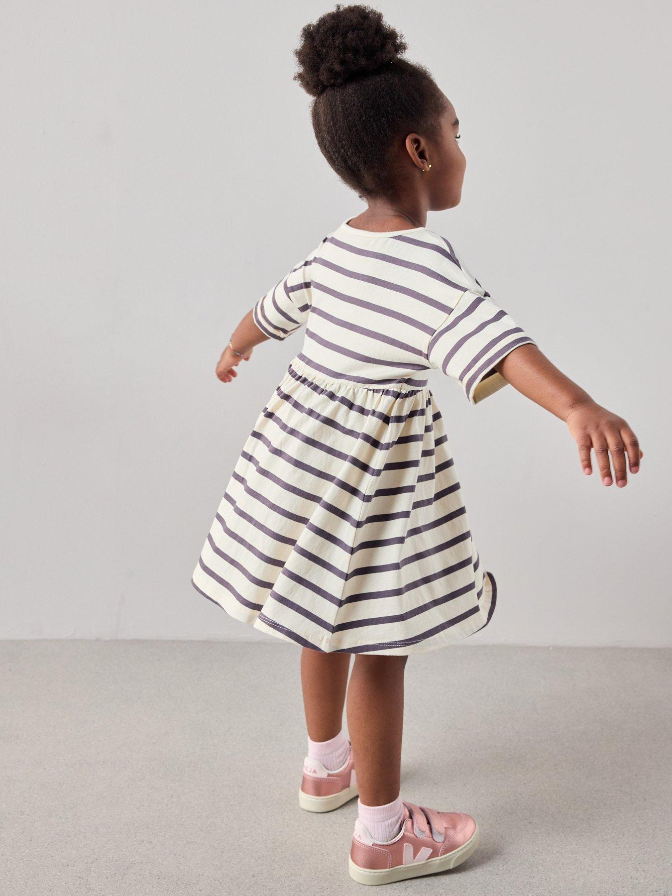 Image 7 of 7 of The Very Collection Girls 2 Pack Jersey Dresses - Stripe/Lilac