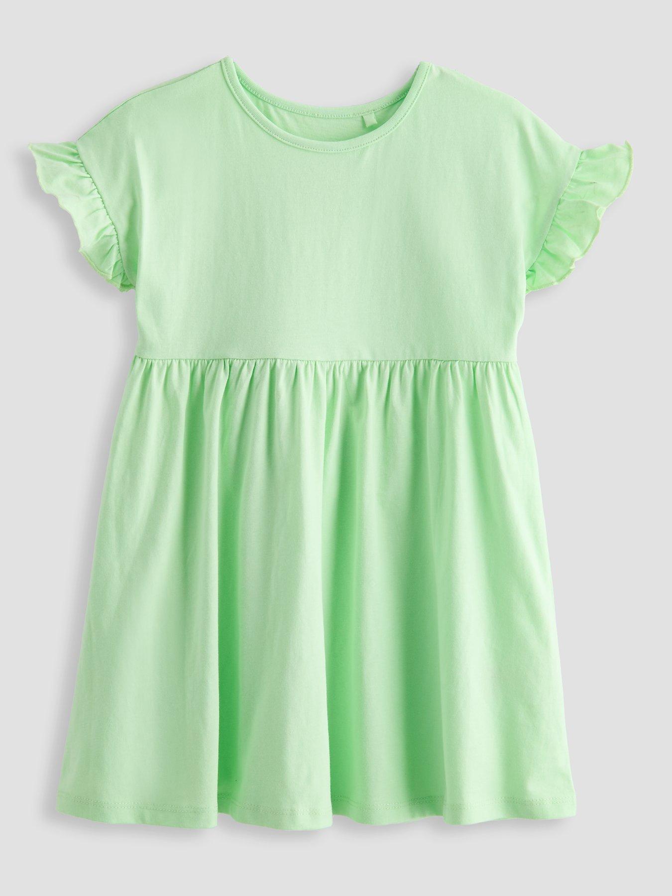 Image 2 of 6 of The Very Collection Girls 2 Pack Jersey Dresses - Stripe/green