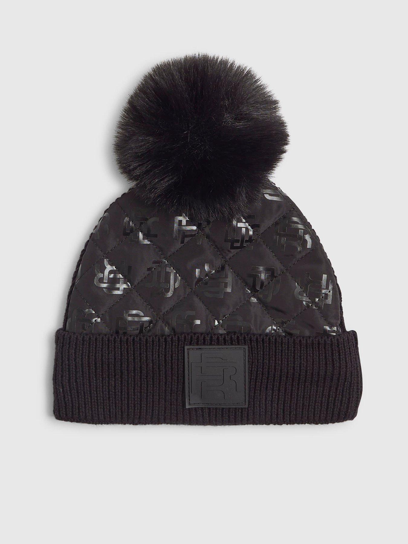 river-island-mini-boys-monogram-beanie-hat-black