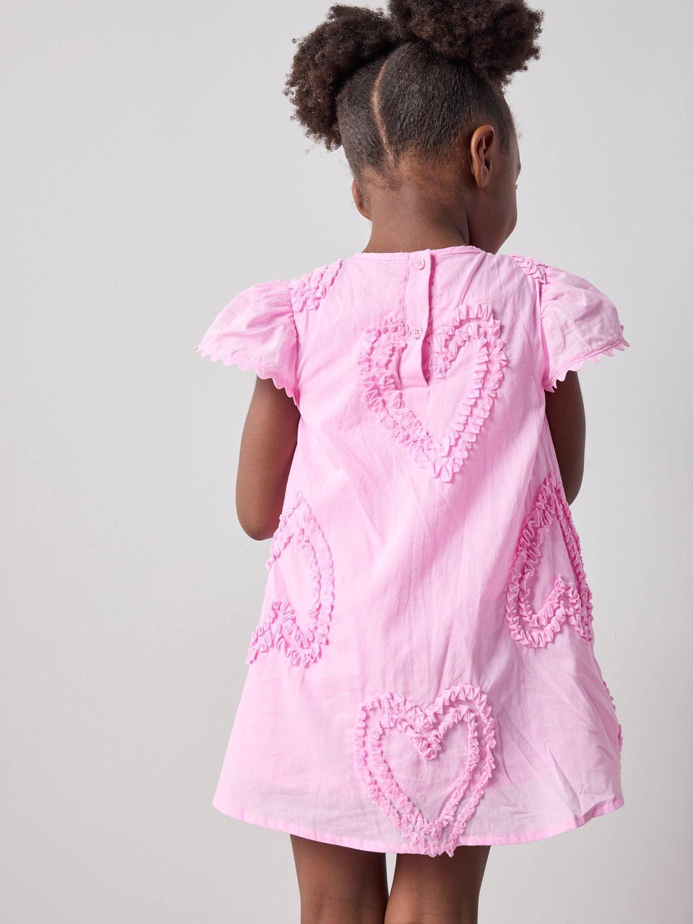 Image 2 of 7 of The Very Collection Girls Cotton Occasionwear Dress - Pink