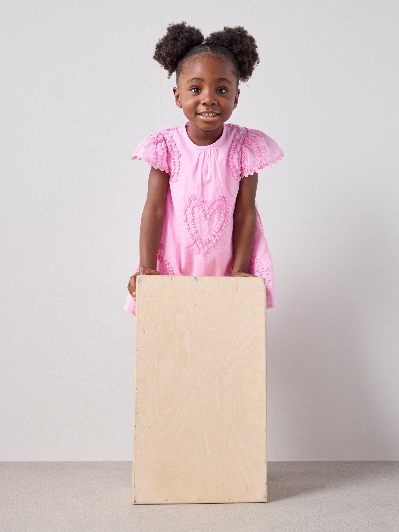 Image 3 of 7 of The Very Collection Girls Cotton Occasionwear Dress - Pink