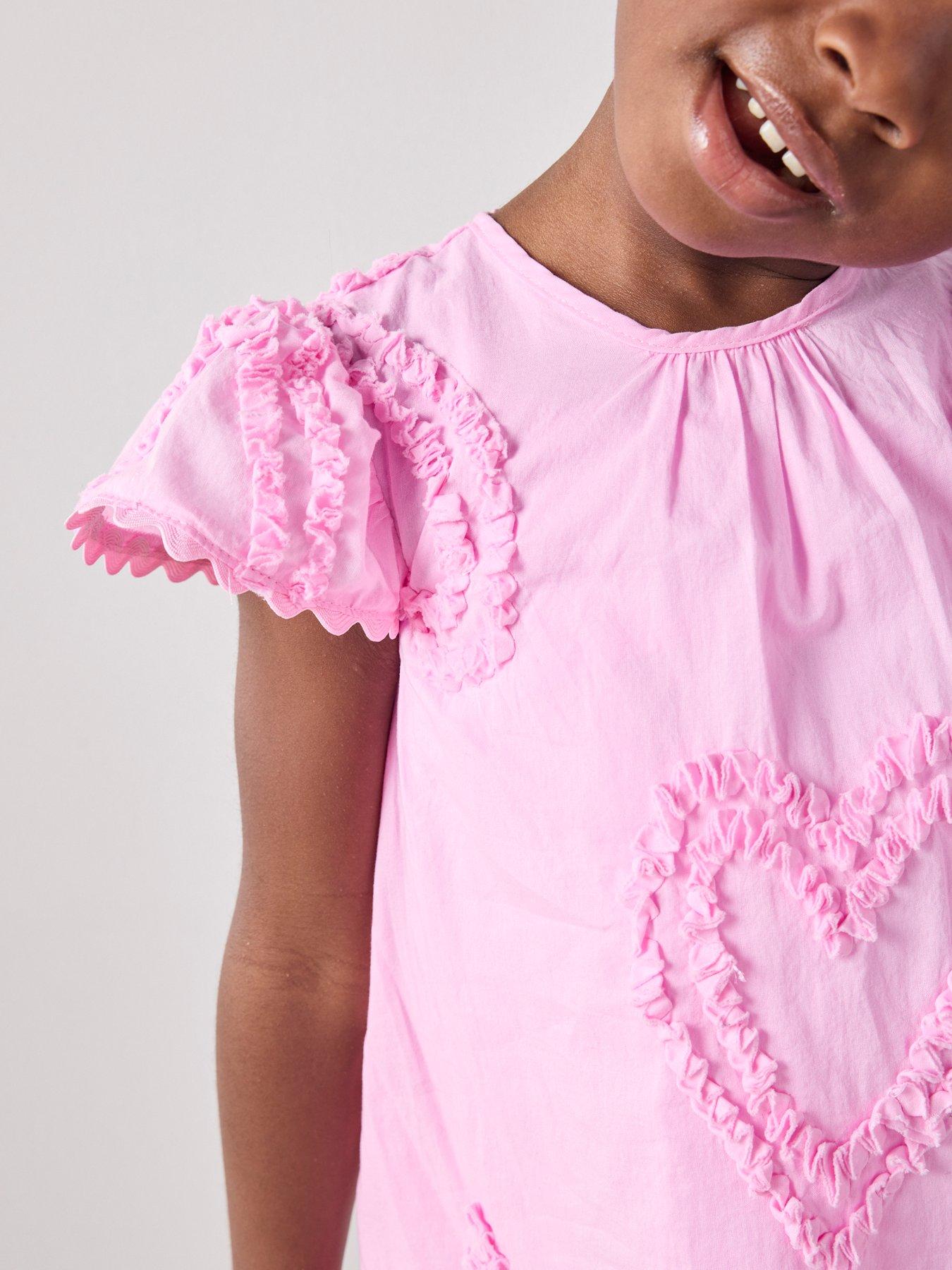 Image 4 of 7 of The Very Collection Girls Cotton Occasionwear Dress - Pink
