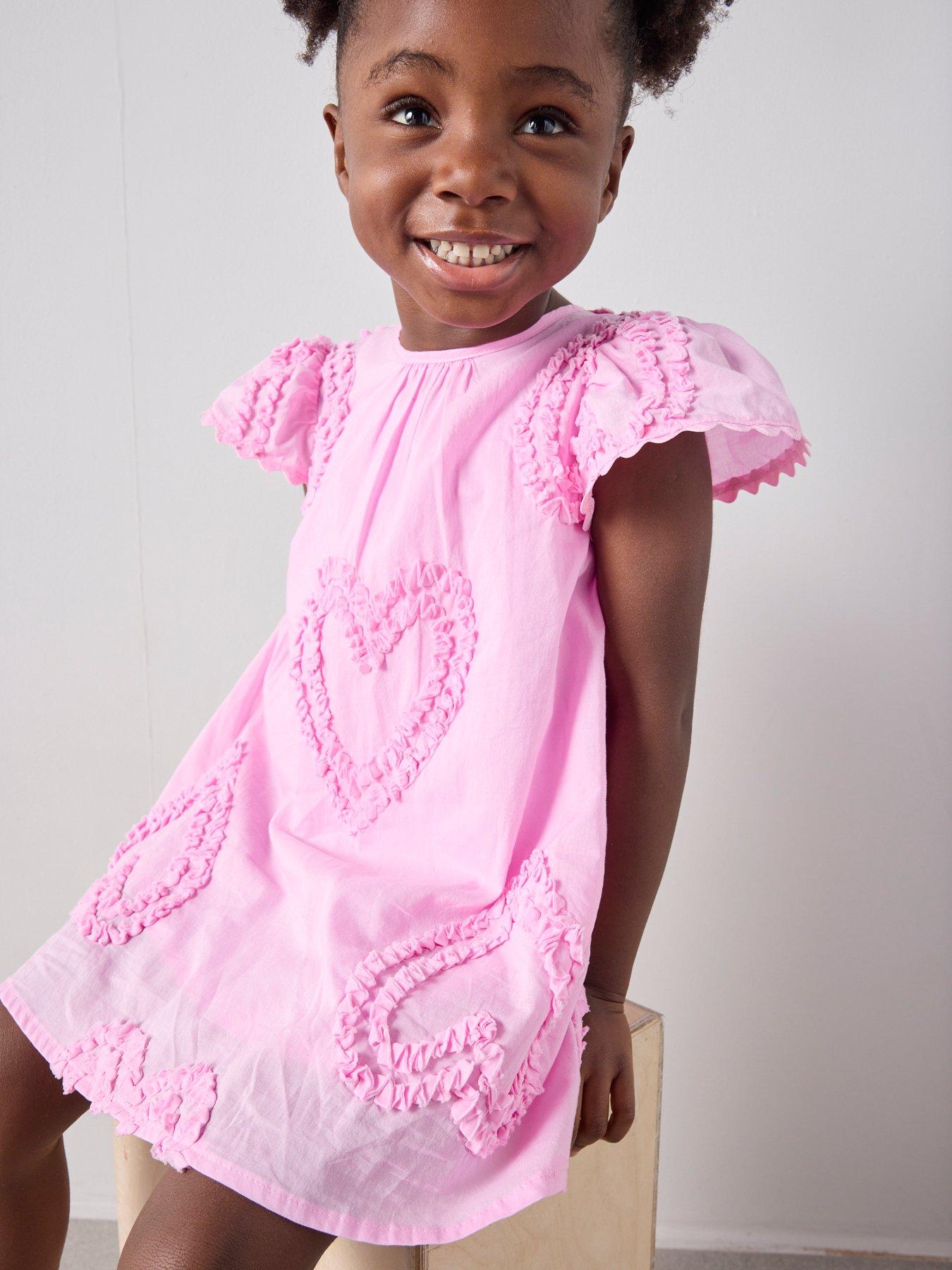 Image 5 of 7 of The Very Collection Girls Cotton Occasionwear Dress - Pink