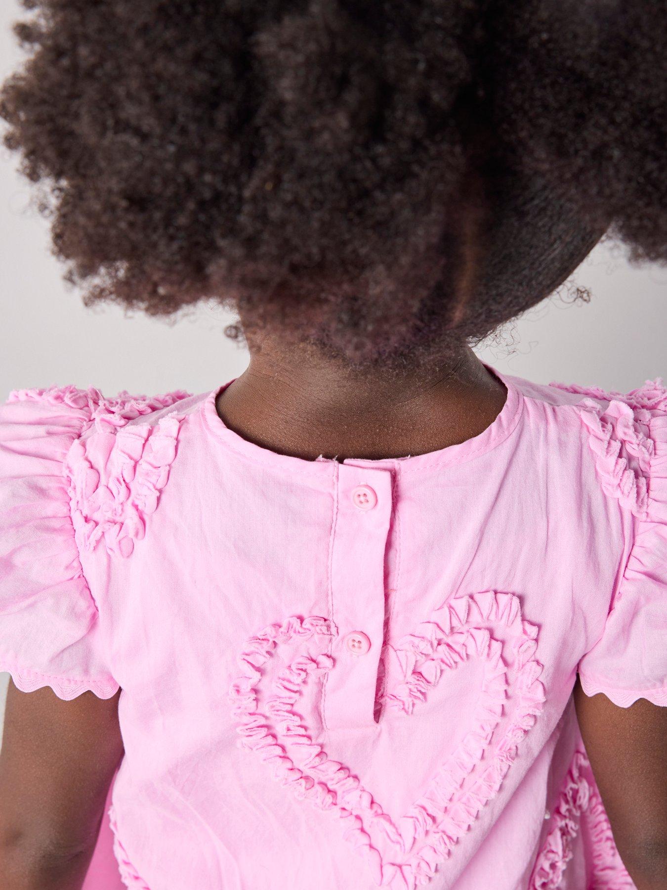 Image 6 of 7 of The Very Collection Girls Cotton Occasionwear Dress - Pink
