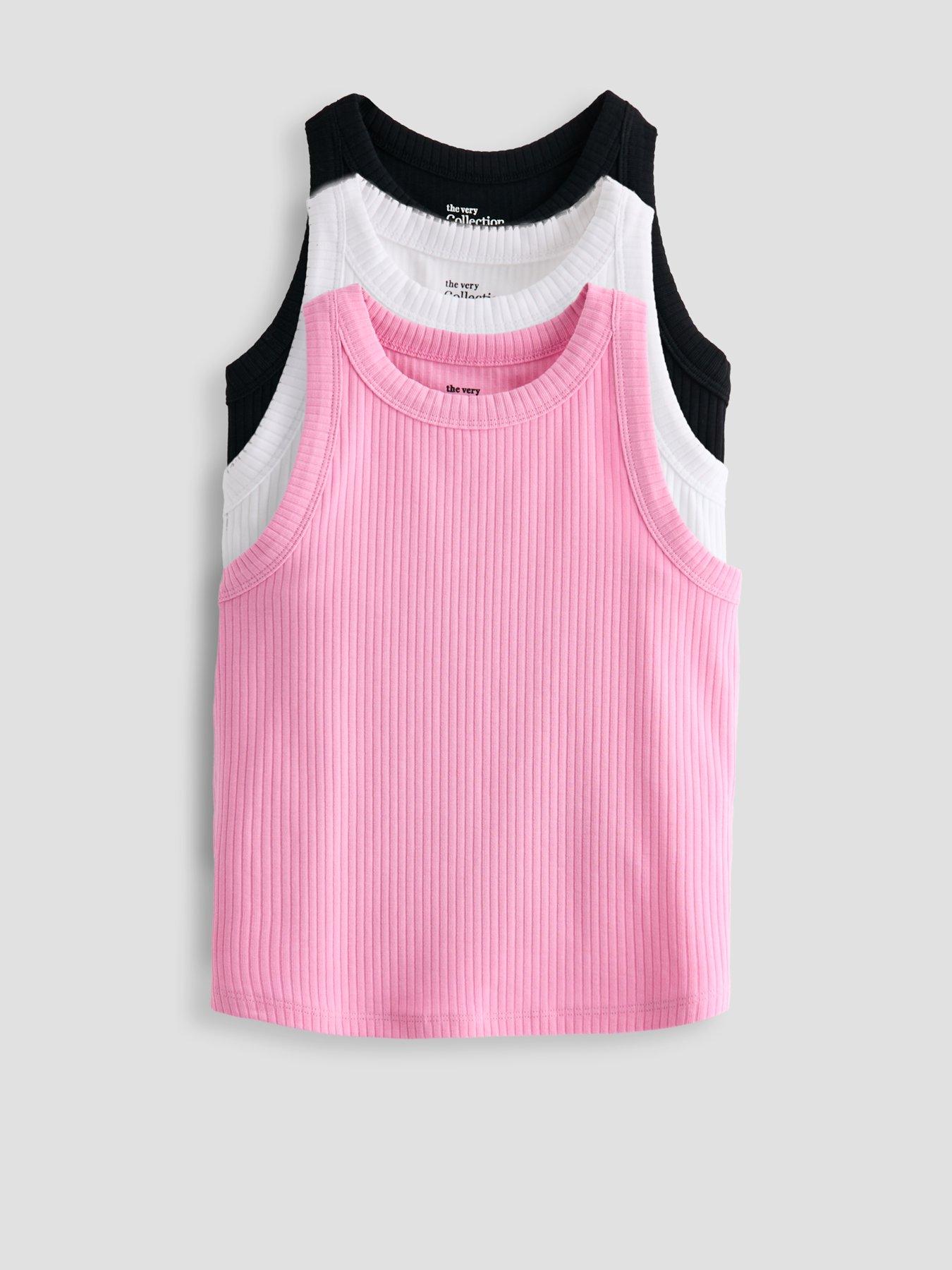 Image 1 of 6 of The Very Collection Girls 3 Pack Vests - Multi