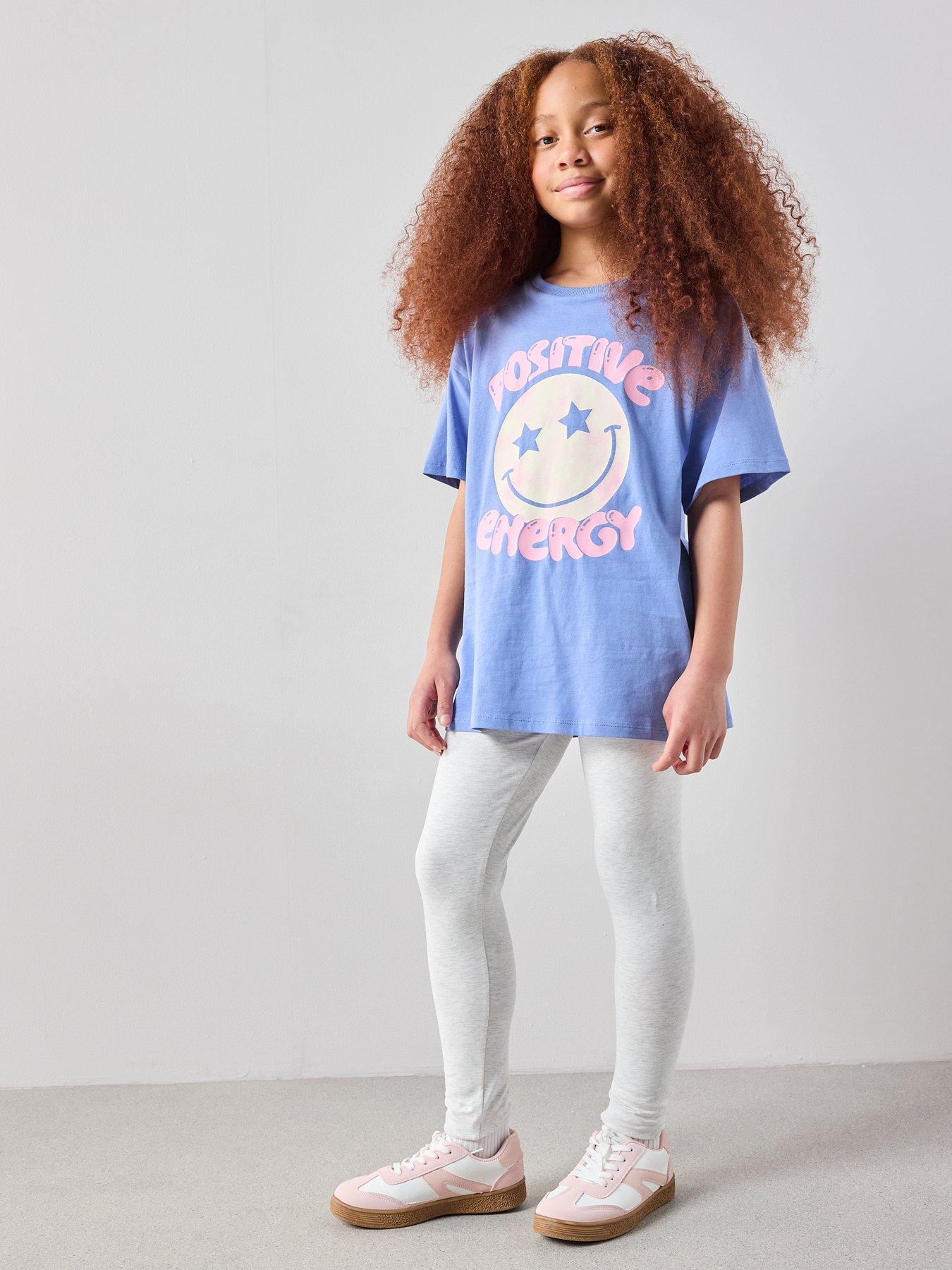 Image 3 of 5 of The Very Collection Girls Back Print Tshirt With Legging