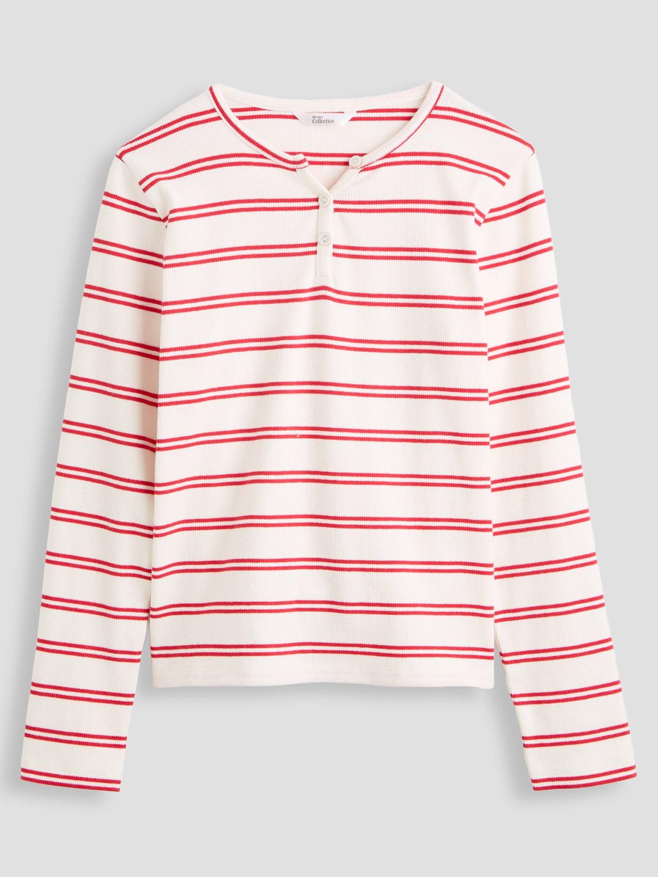Image 2 of 5 of The Very Collection Girls Rib 2 Pack Long Sleeve Half Button Up Tops