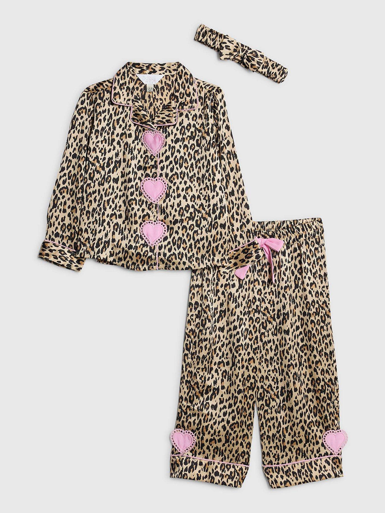 river-island-mini-girls-leopard-heart-pyjamas-set-with-scrunchie-brown