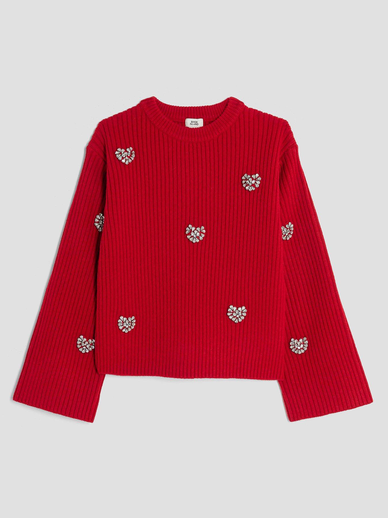 river-island-older-girls-embellished-heart-jumper-red