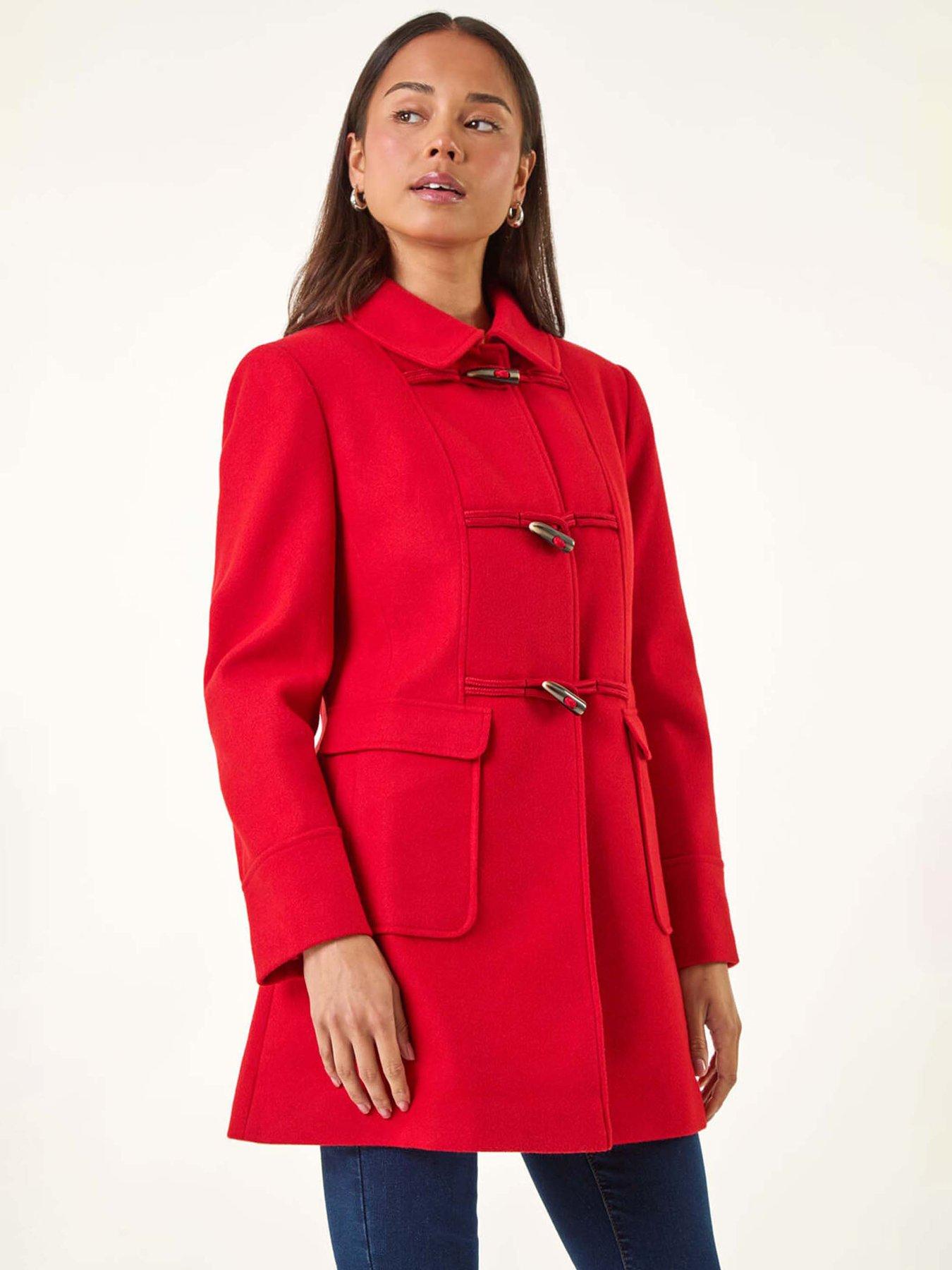 Image 1 of 5 of Roman Petite Patch Pocket Duffle Coat - Red