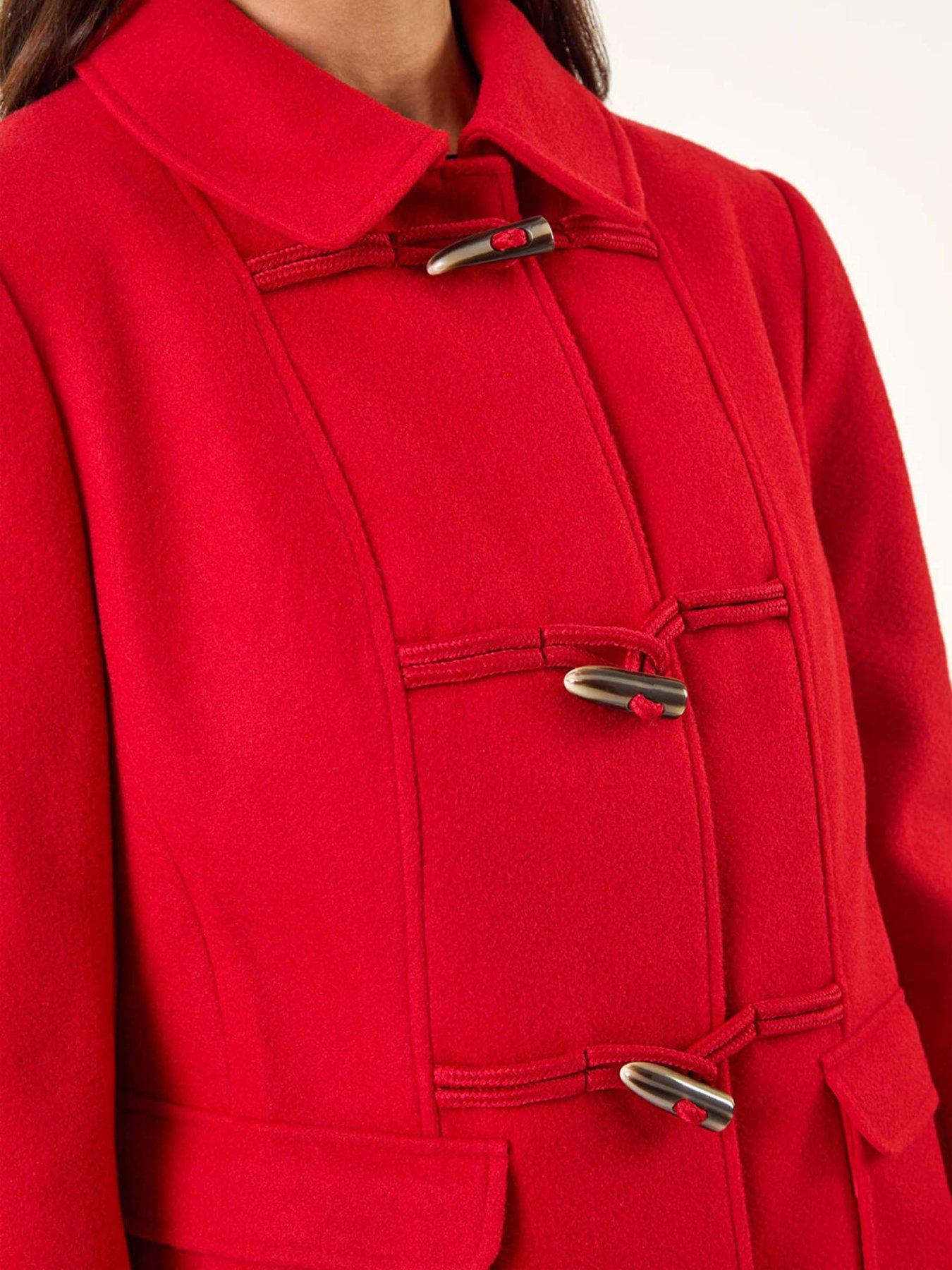 Image 5 of 5 of Roman Petite Patch Pocket Duffle Coat - Red
