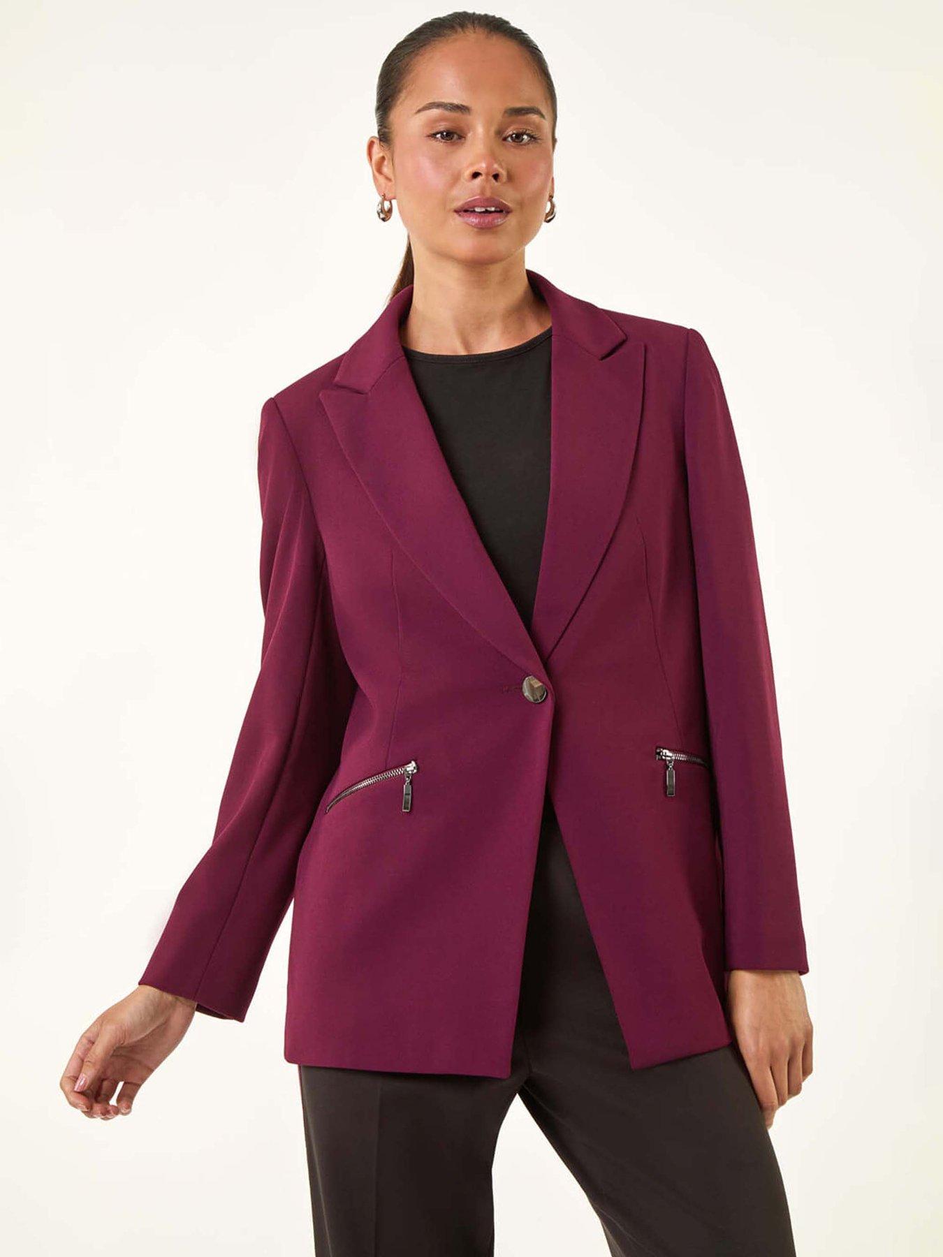 roman-petite-zip-pocket-stretch-blazer-plum