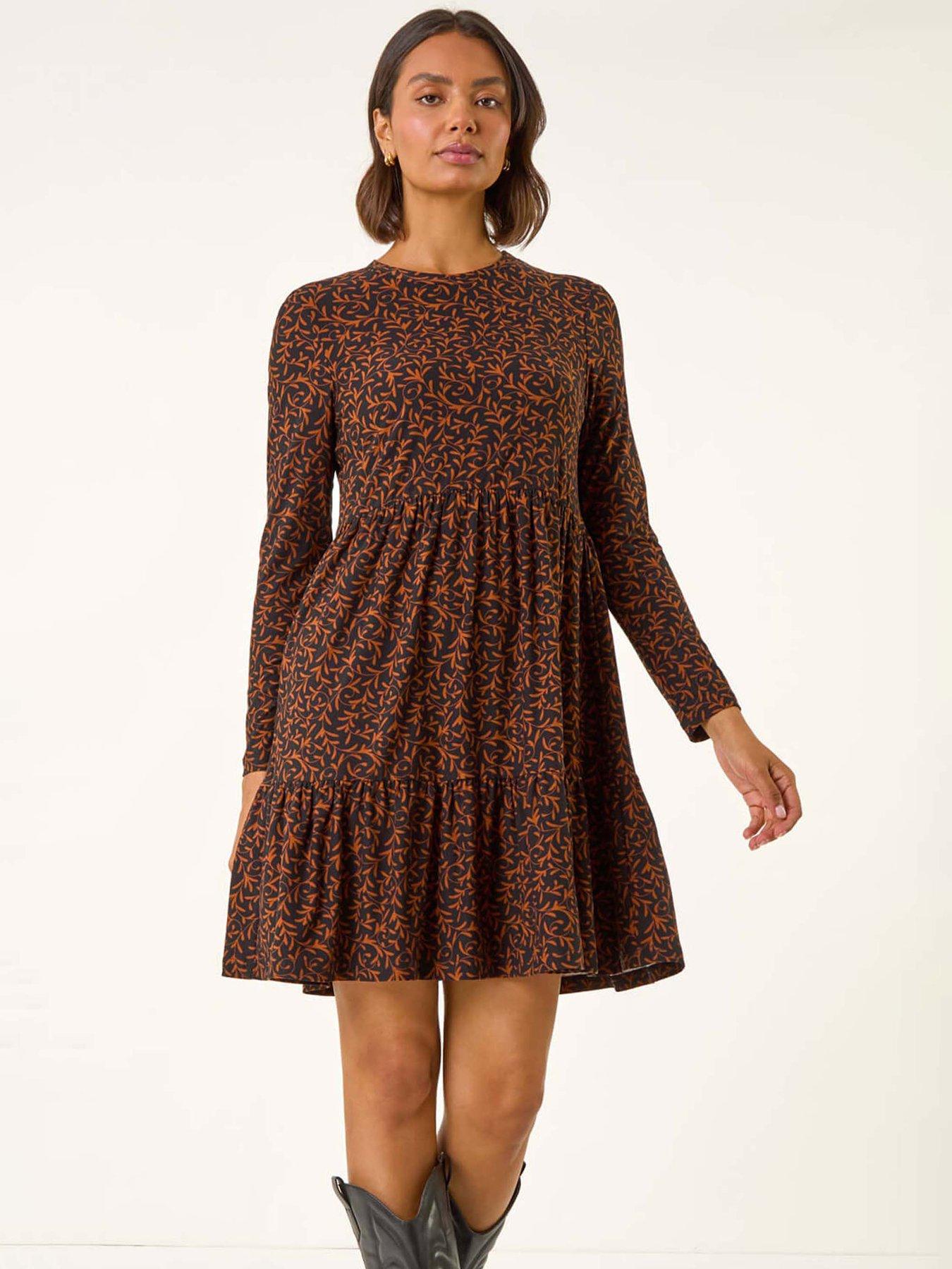 roman-leaf-print-stretch-dress-rustback