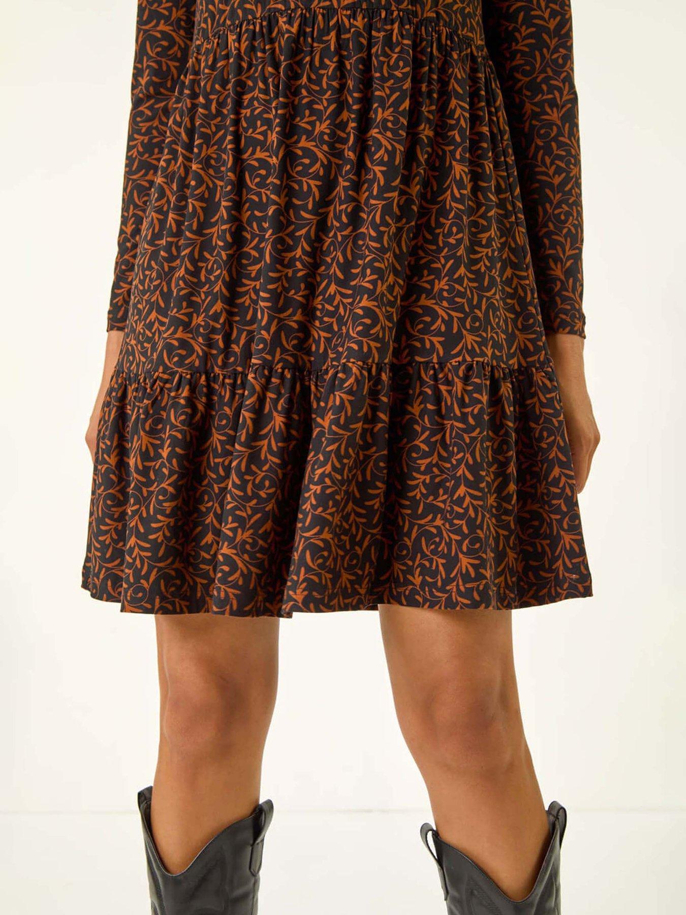 roman-leaf-print-stretch-dress-rustdetail