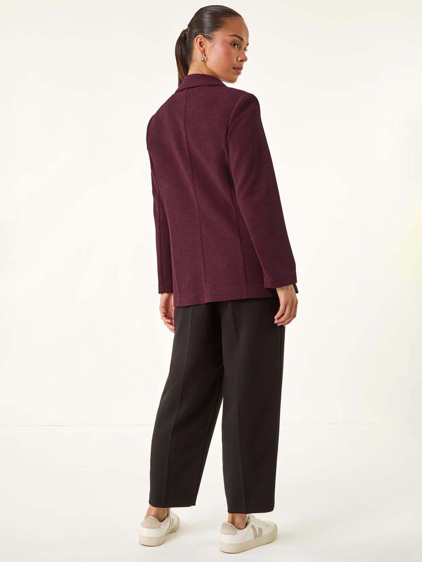 roman-petite-textured-buttoned-blazer-plumstillFront