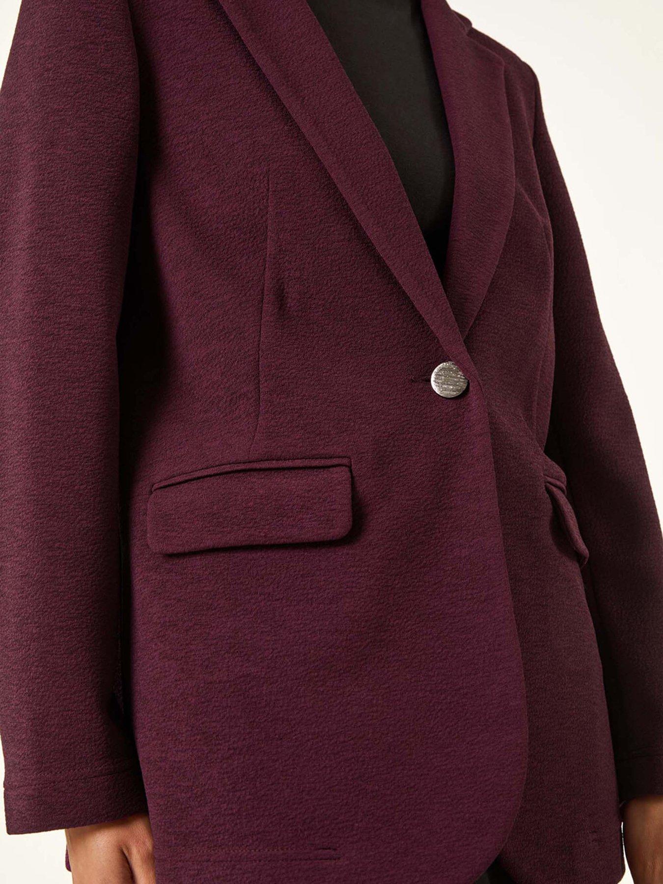 roman-petite-textured-buttoned-blazer-plumdetail