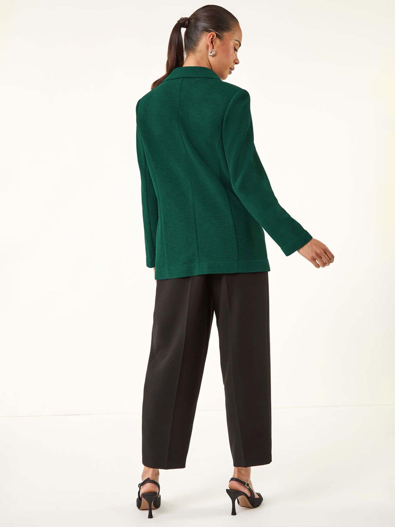 roman-petite-textured-buttoned-blazer-tealstillFront