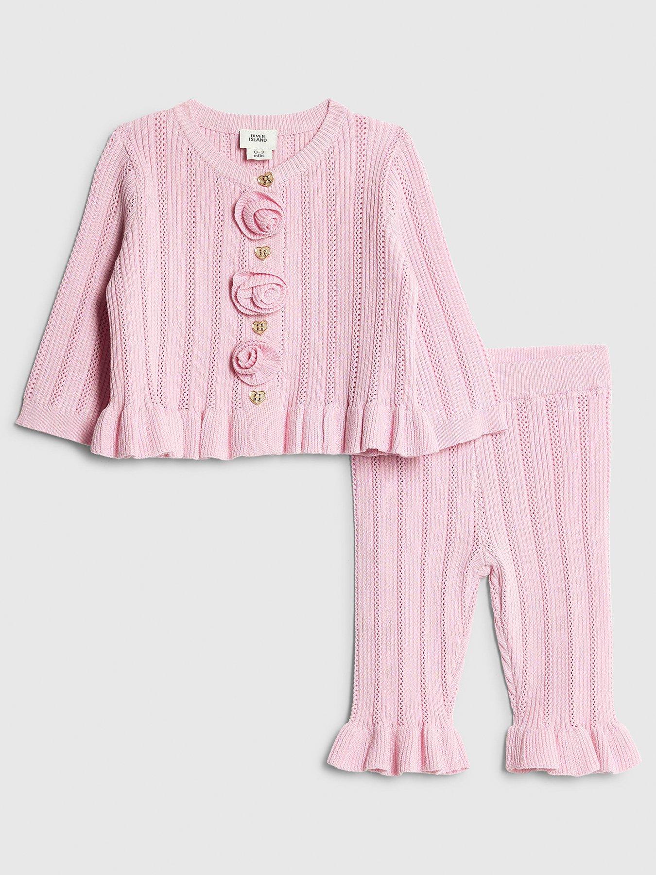 River Island Baby Girls Rose Cardigan Set - Pink