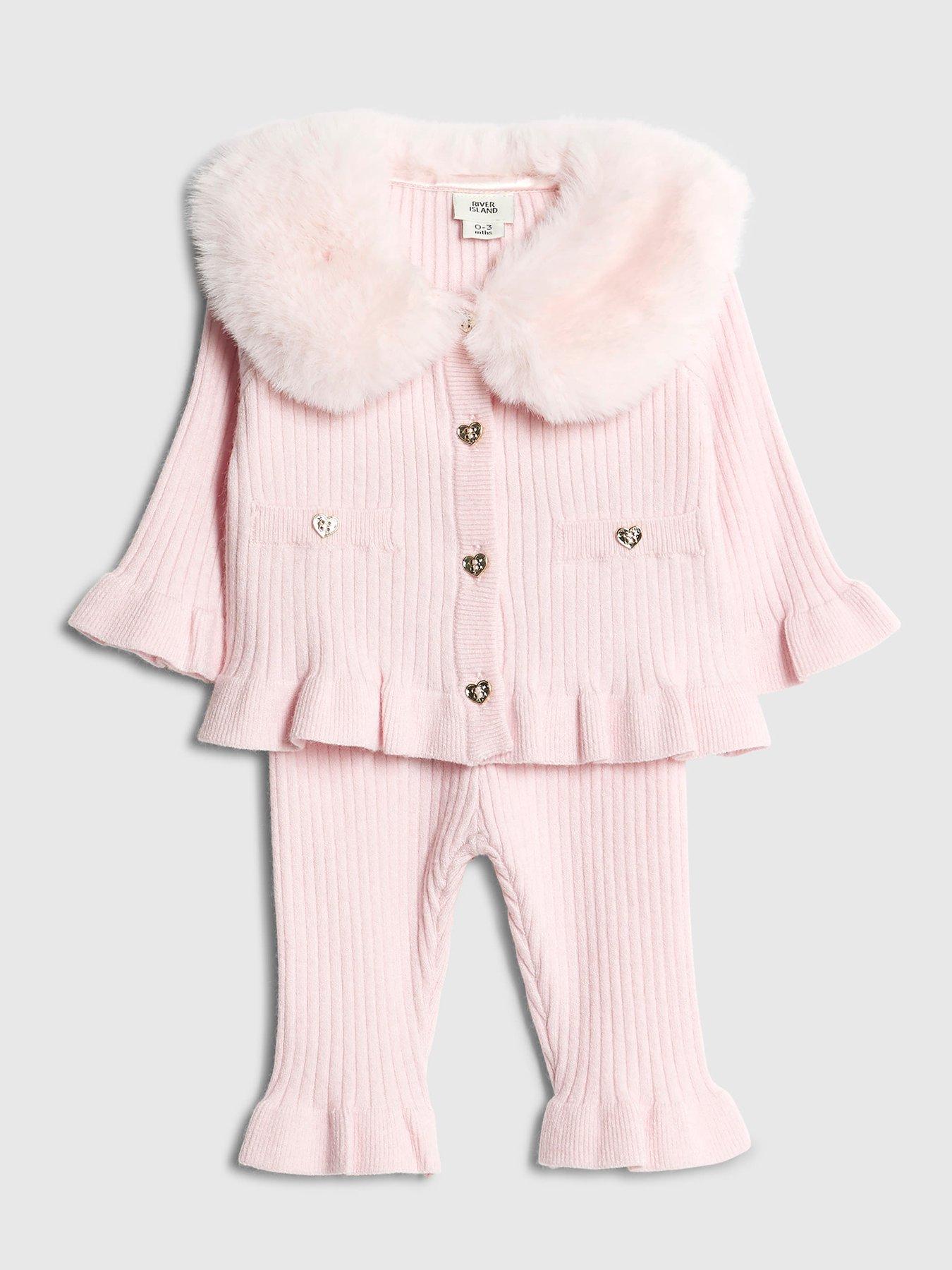 river-island-baby-girls-heart-fur-collared-cardigan-set-pinkoutfit