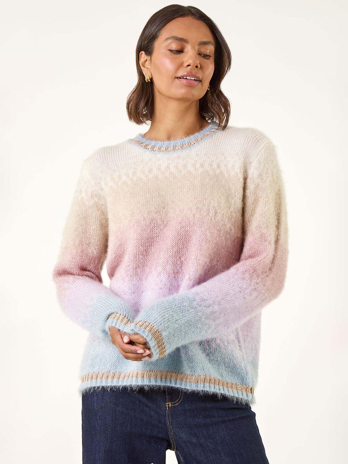 Image 1 of 5 of Roman Ombre Tinsel Knit Jumper - Neutral