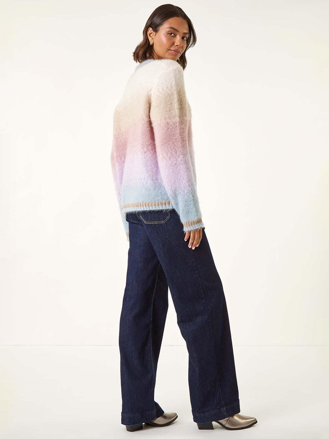 Image 2 of 5 of Roman Ombre Tinsel Knit Jumper - Neutral