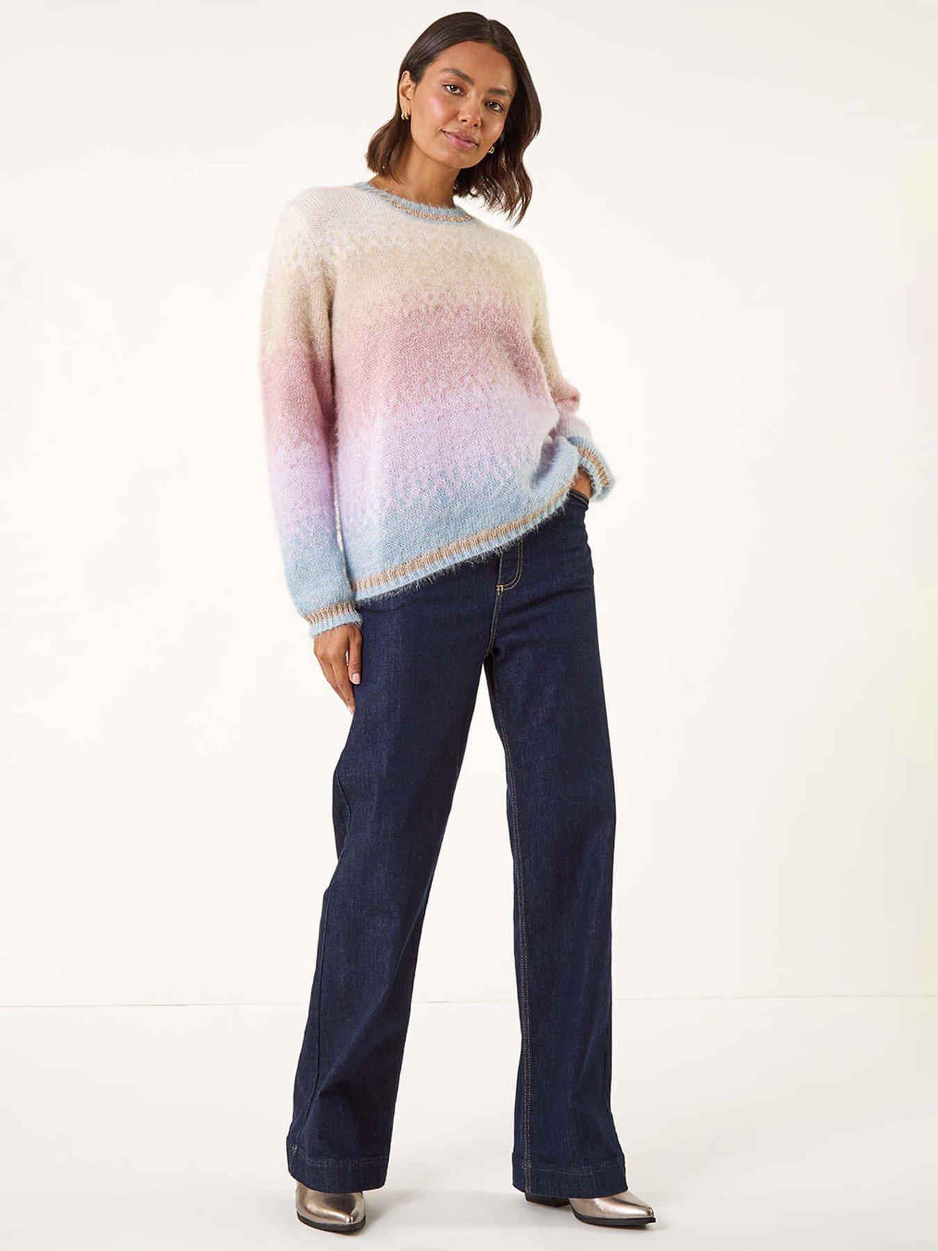 Image 3 of 5 of Roman Ombre Tinsel Knit Jumper - Neutral
