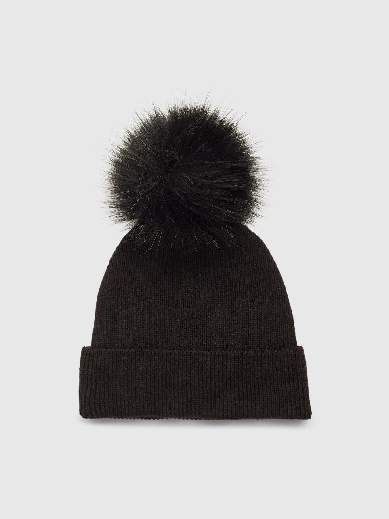 Image 2 of 4 of River Island Older Boys Monogram Beanie Hat - Black