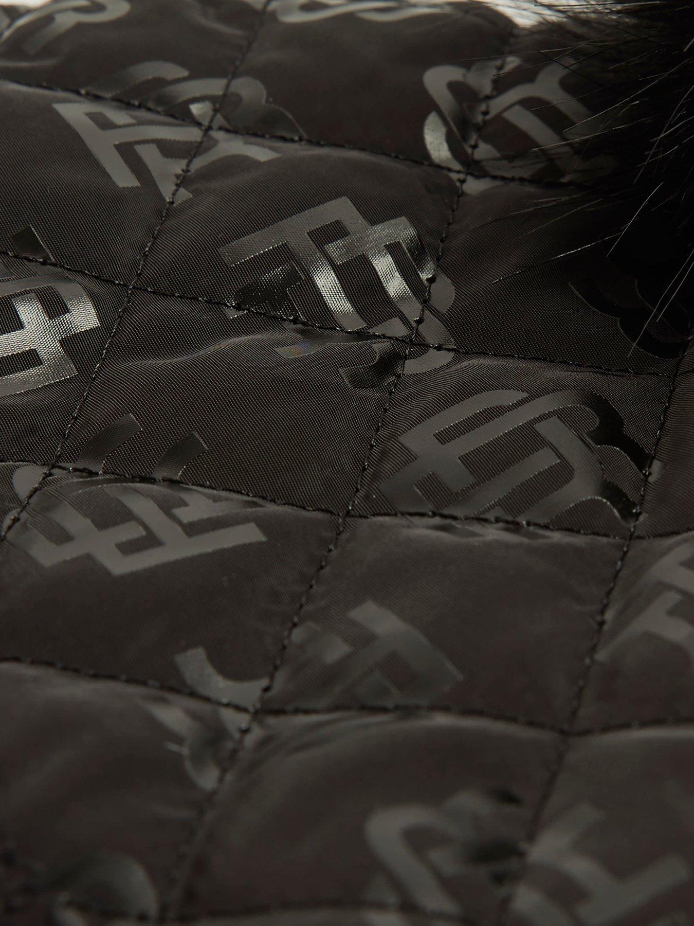 Image 4 of 4 of River Island Older Boys Monogram Beanie Hat - Black