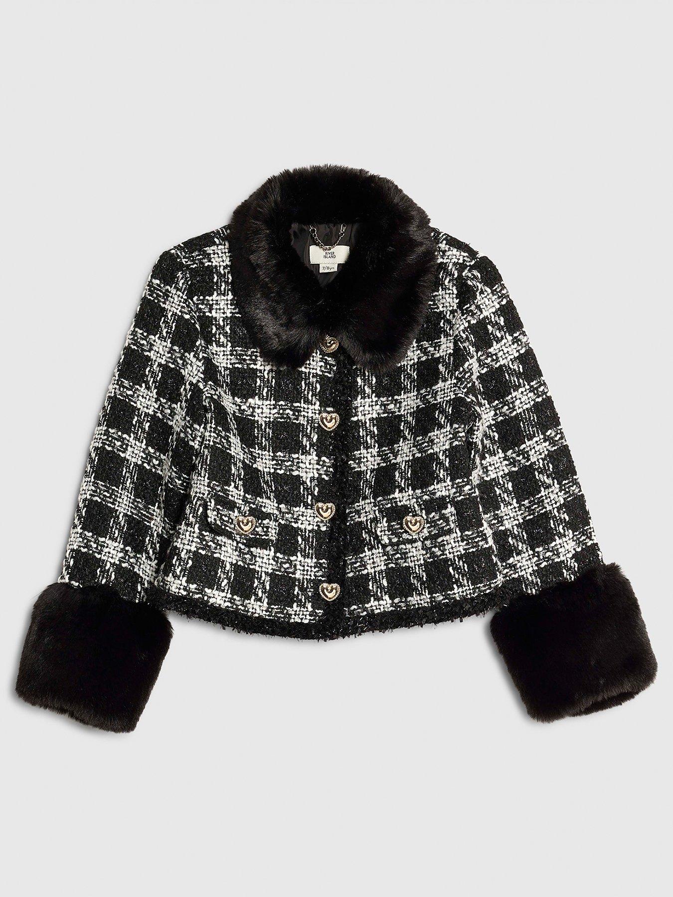 river-island-older-girls-check-boucle-jacket-black