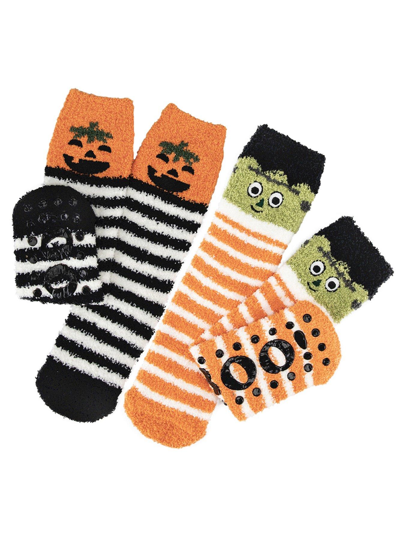 TOTES 2pk Halloween Super Soft Slipper- Sox