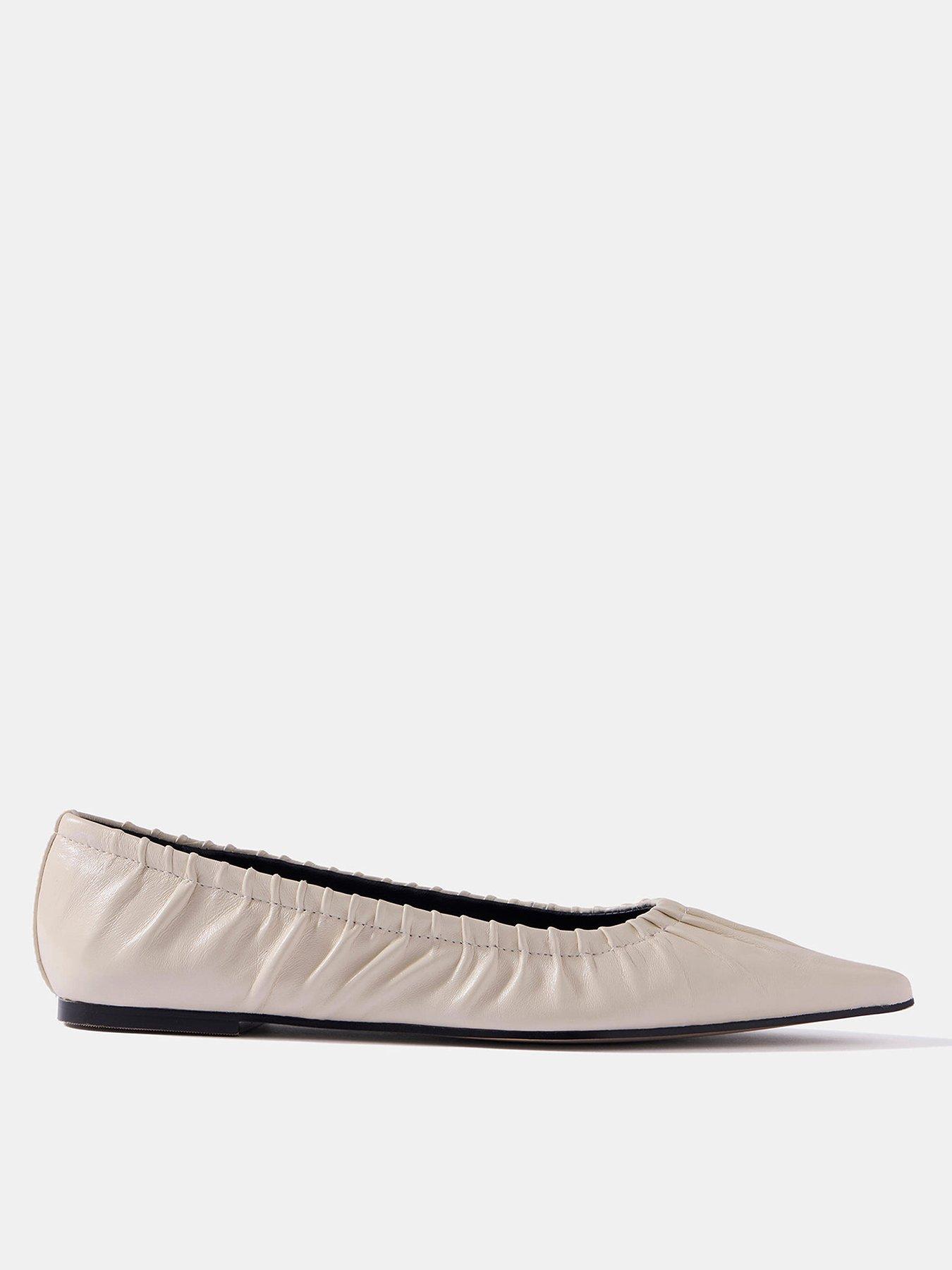 Mint Velvet Arella Ruched Flats - Cream