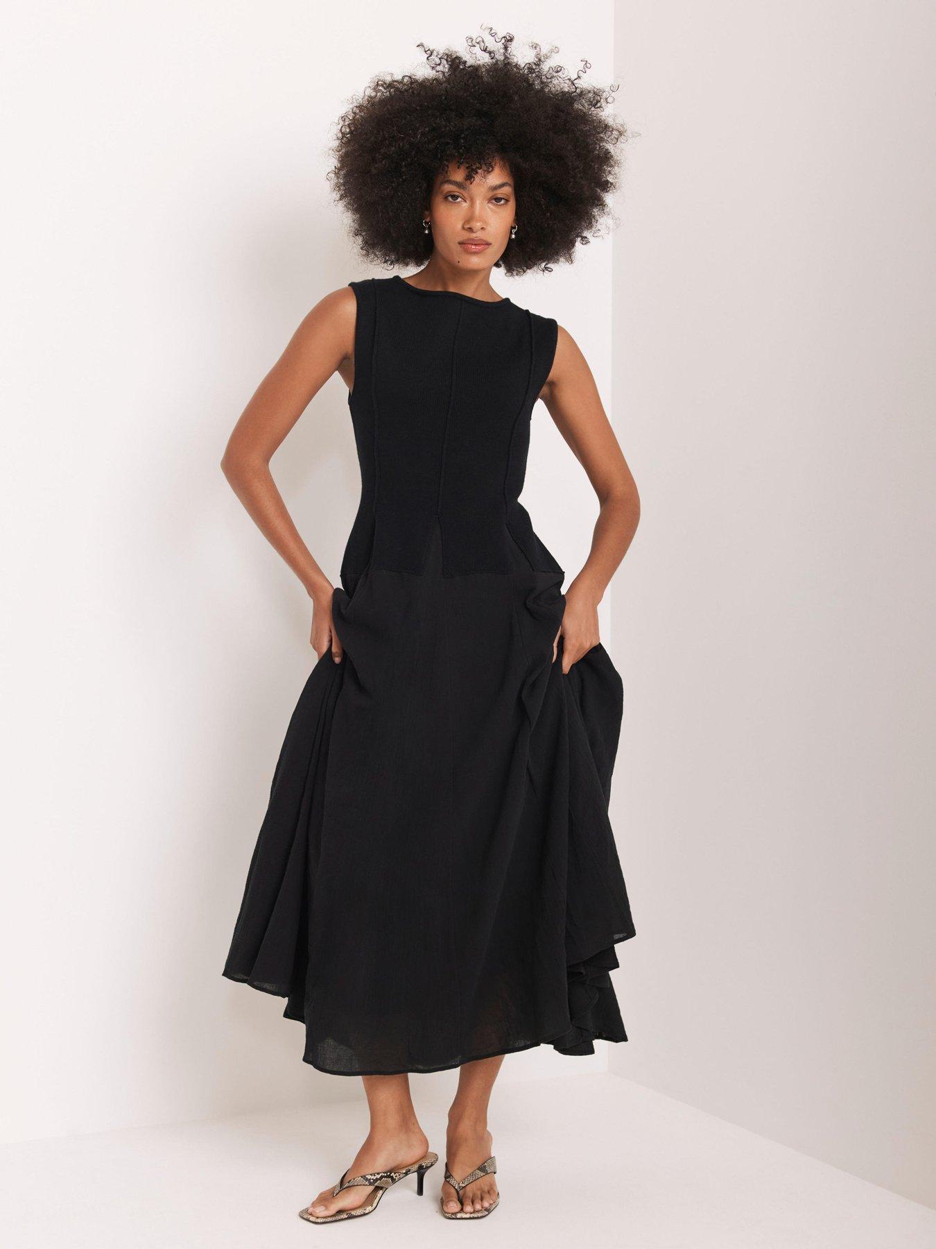 mint-velvet-navy-cotton-maxi-dress-blackstillFront